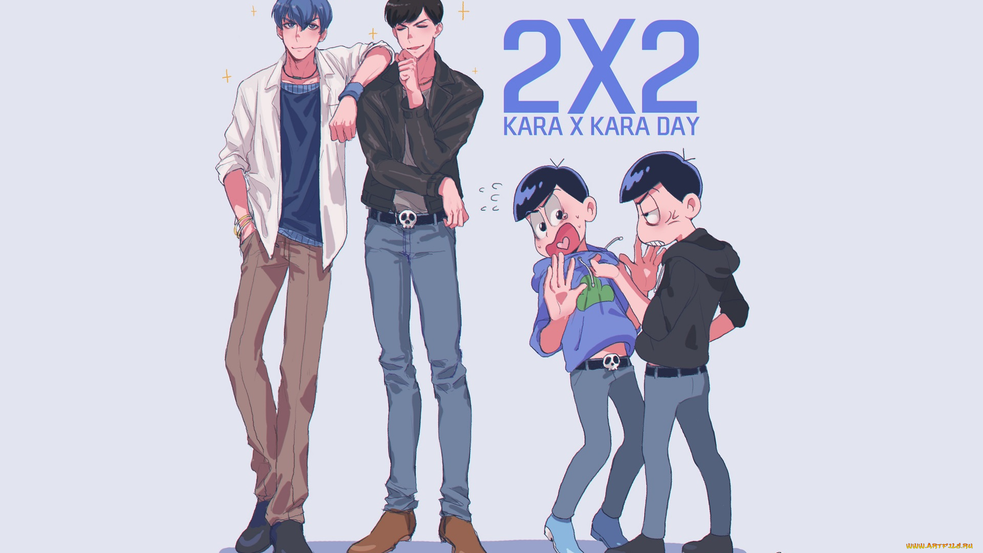 аниме, osomatsu-san, парни