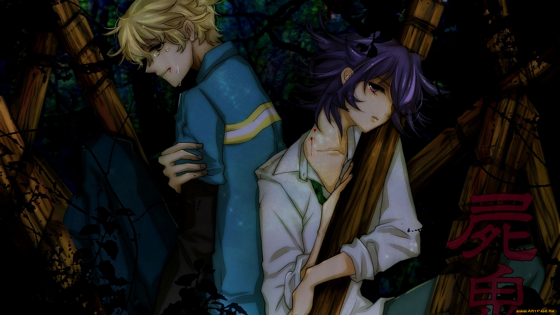 аниме, shiki, парни