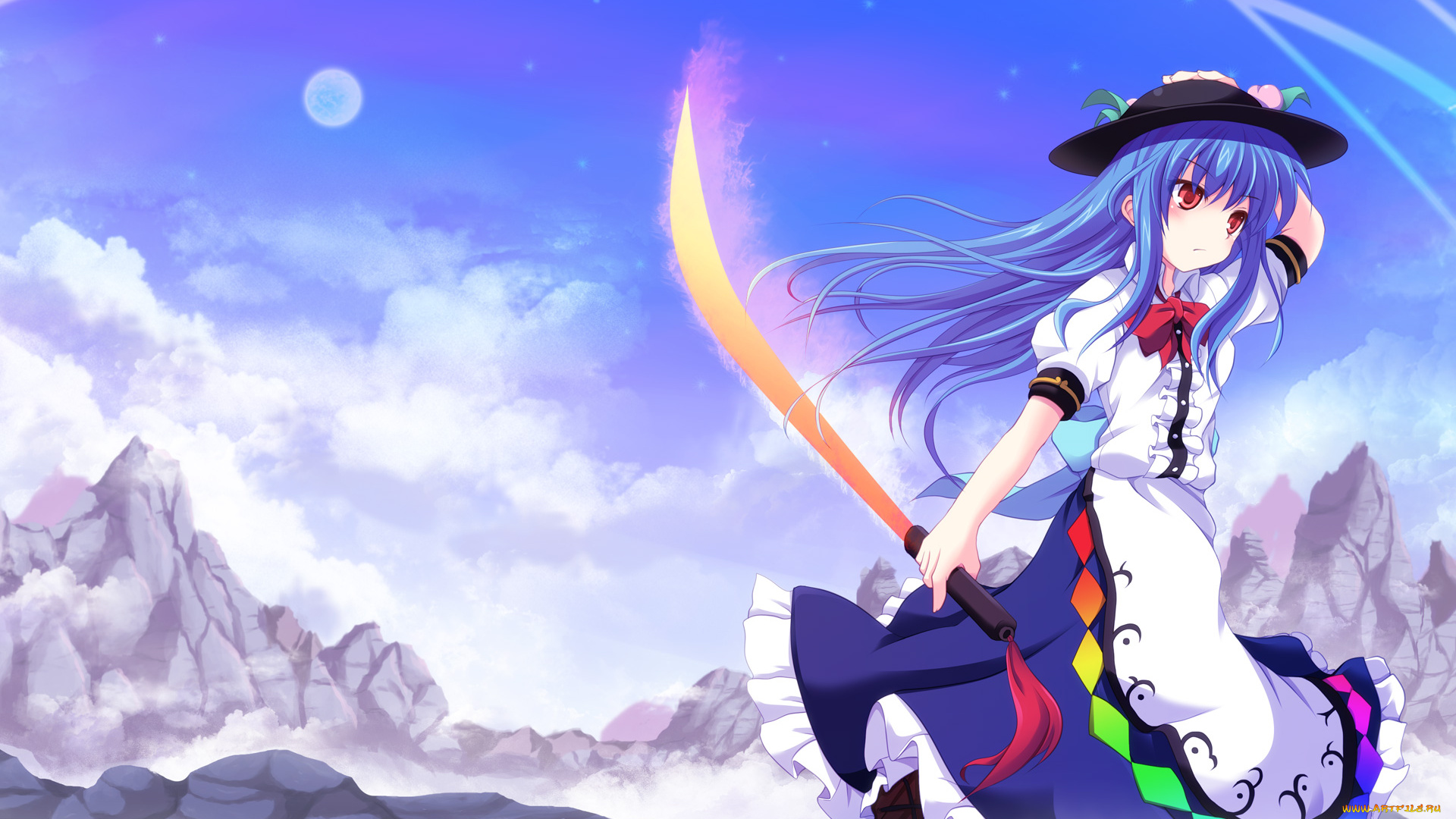 аниме, touhou, фон, взгляд, девушка