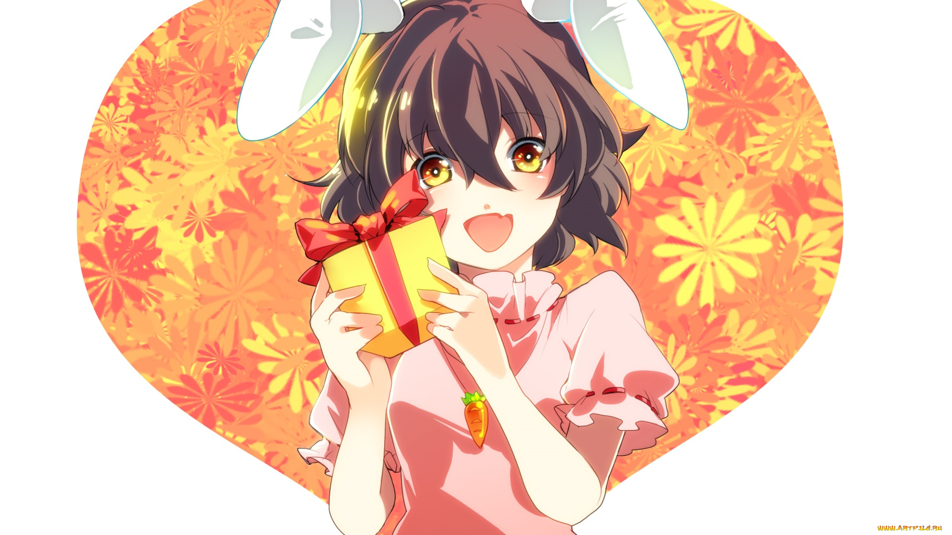 аниме, touhou, взгляд, девушка, фон