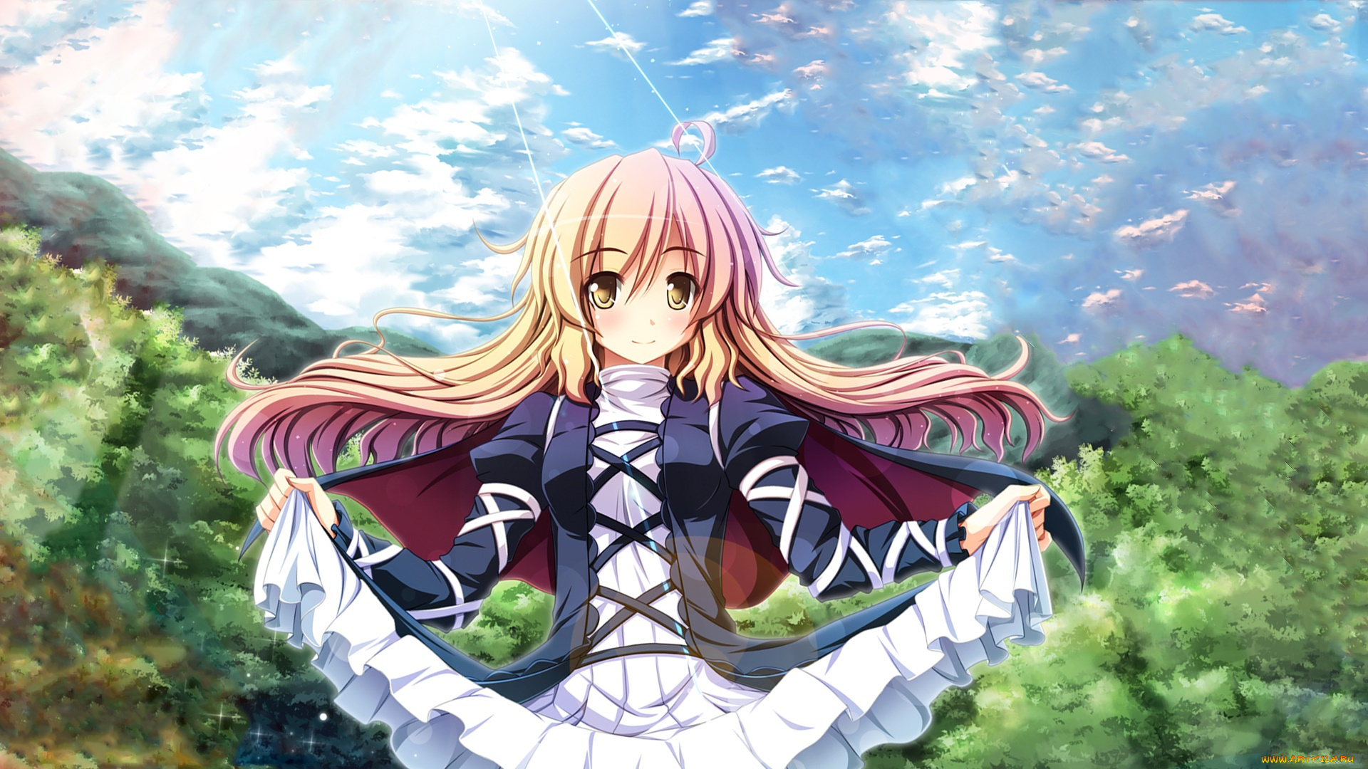 аниме, touhou, взгляд, девушка, фон