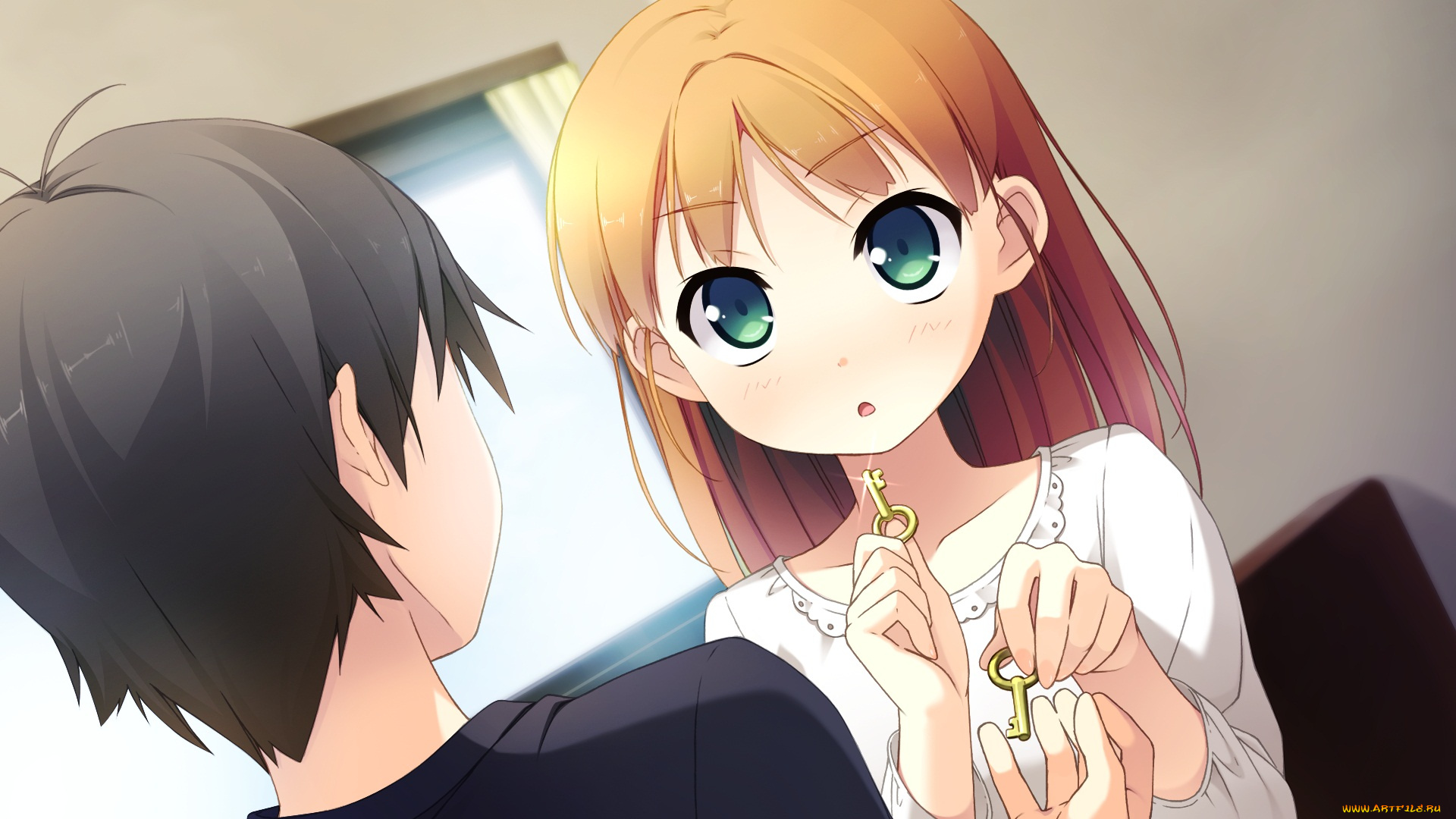 аниме, your, diary, девушка, фон, взгляд