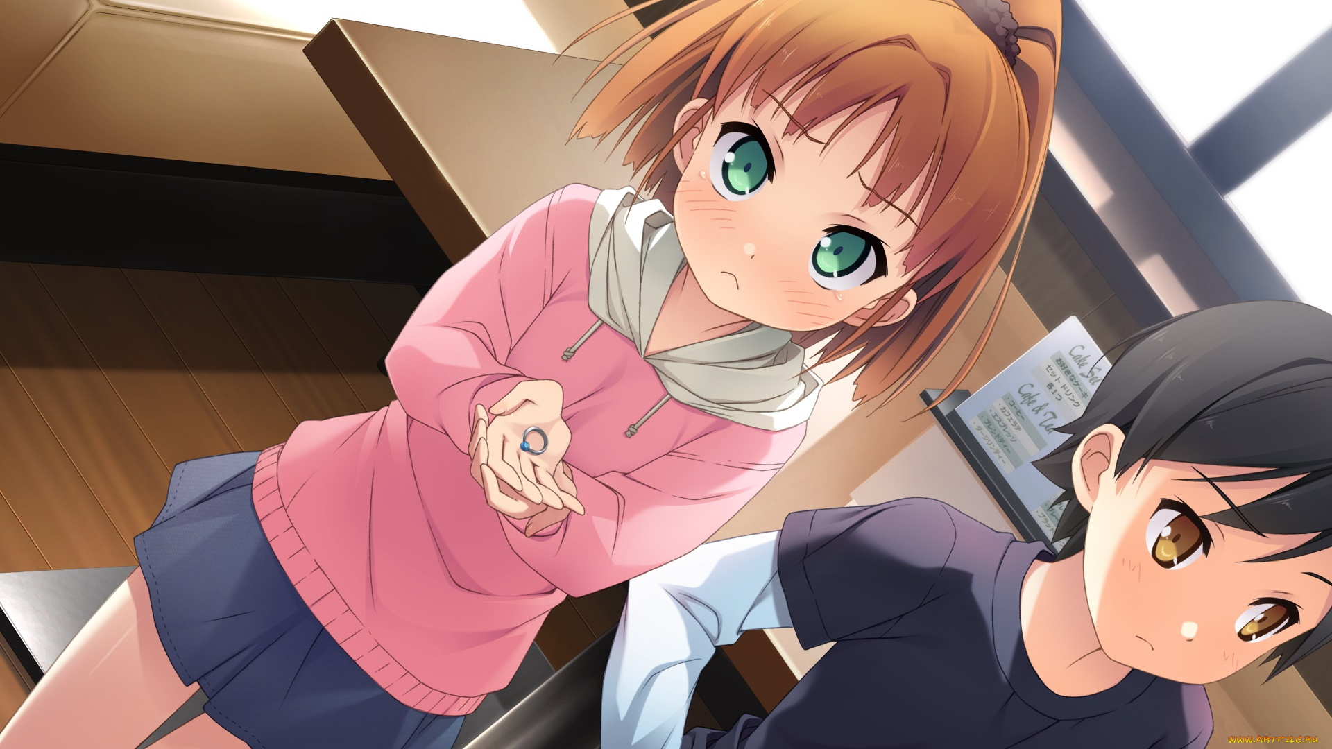 аниме, your, diary, девушка, фон, взгляд