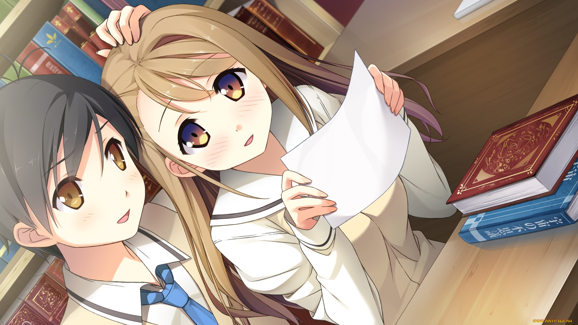 аниме, your, diary, фон, взгляд, девушка