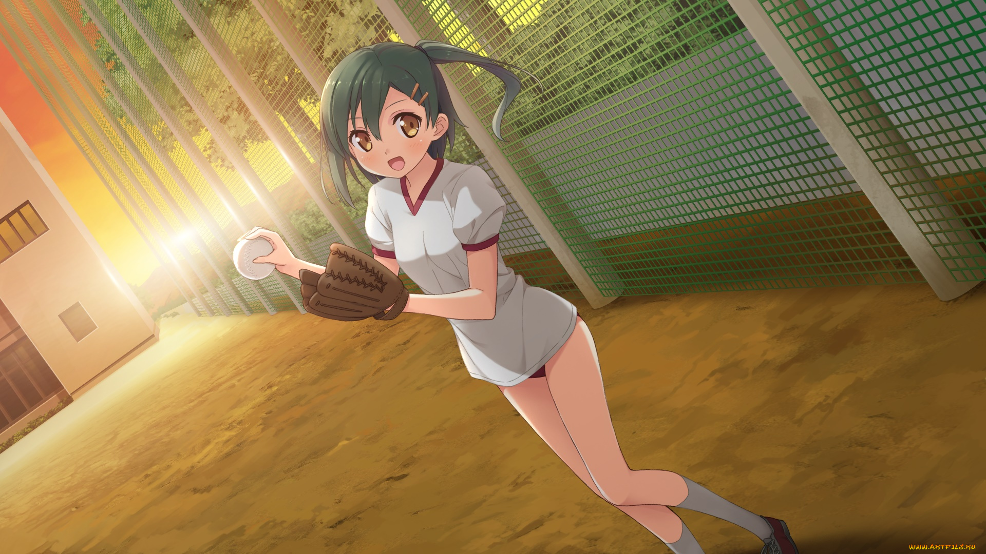 аниме, your, diary, фон, взгляд, девушка