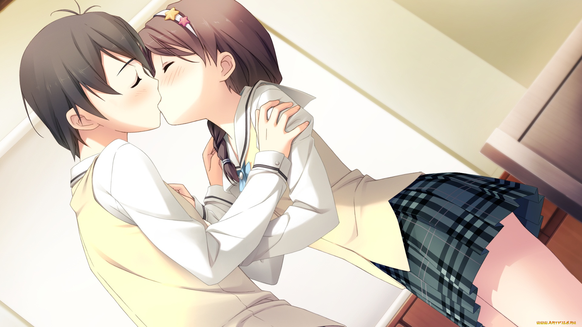 аниме, your, diary, фон, взгляд, девушка