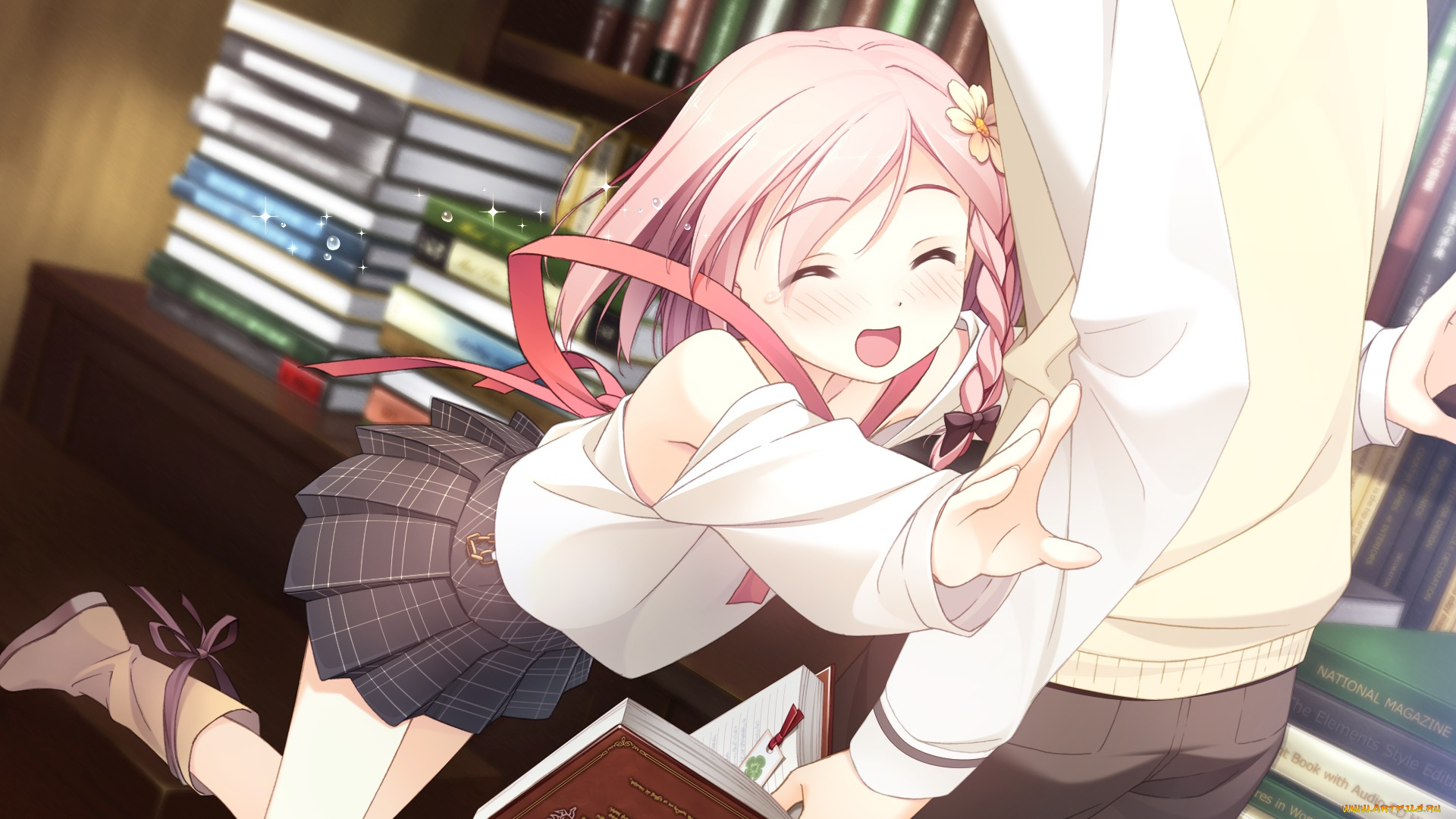 аниме, your, diary, взгляд, девушка, фон