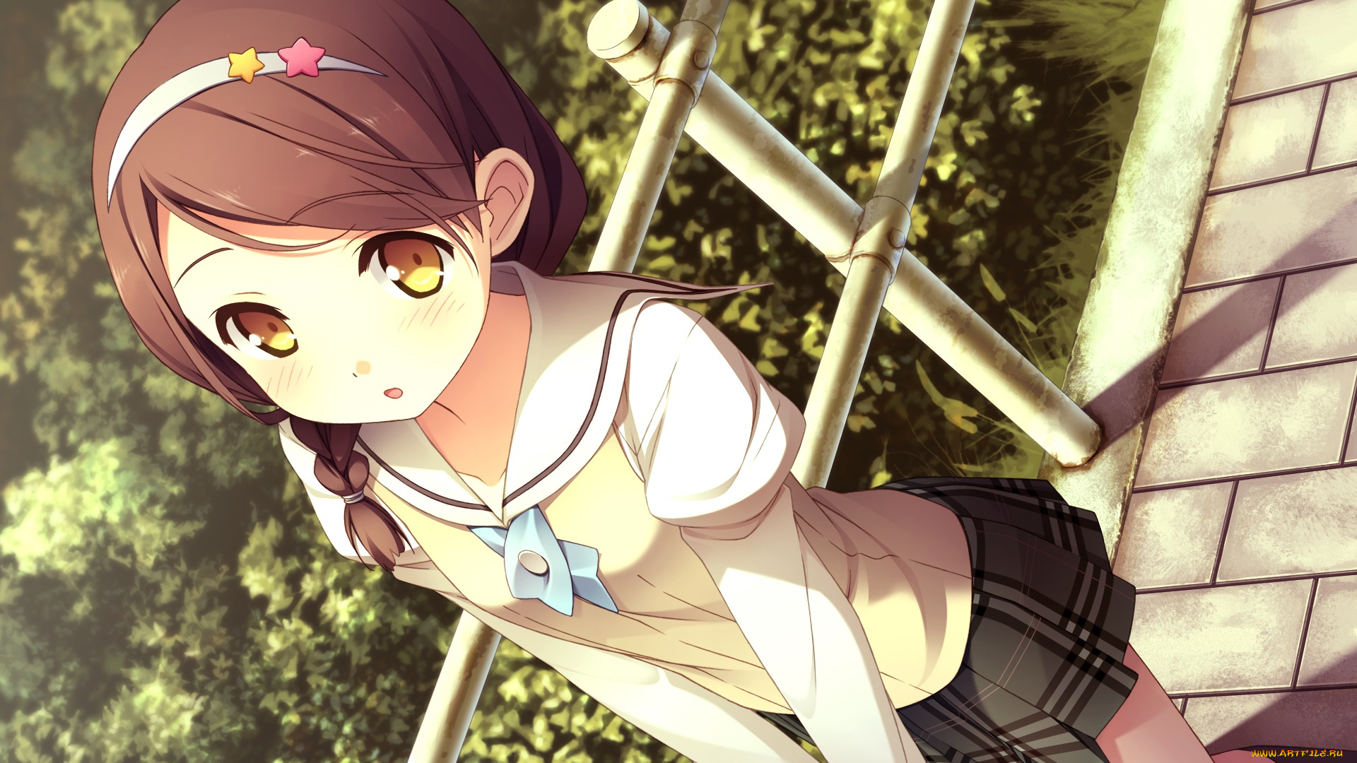 аниме, your, diary, взгляд, девушка, фон