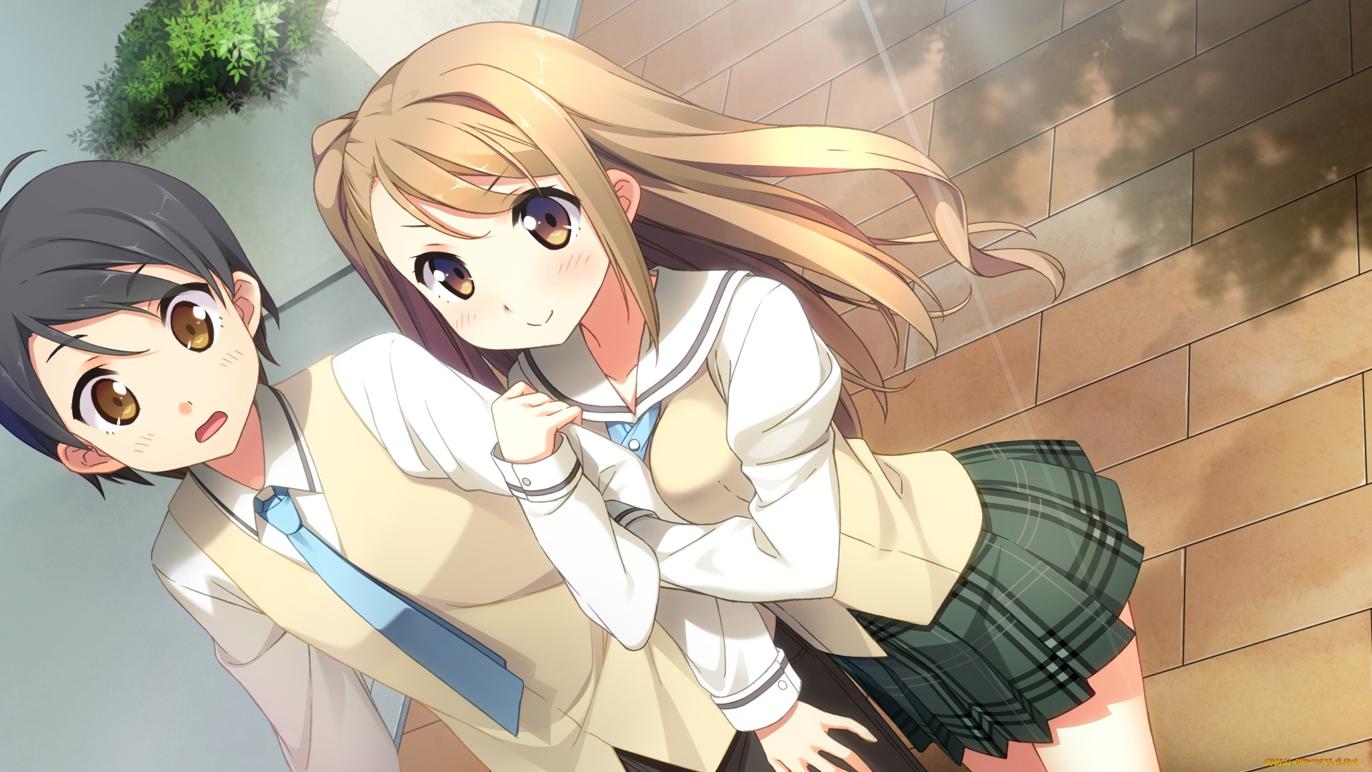 аниме, your, diary, взгляд, девушки, фон