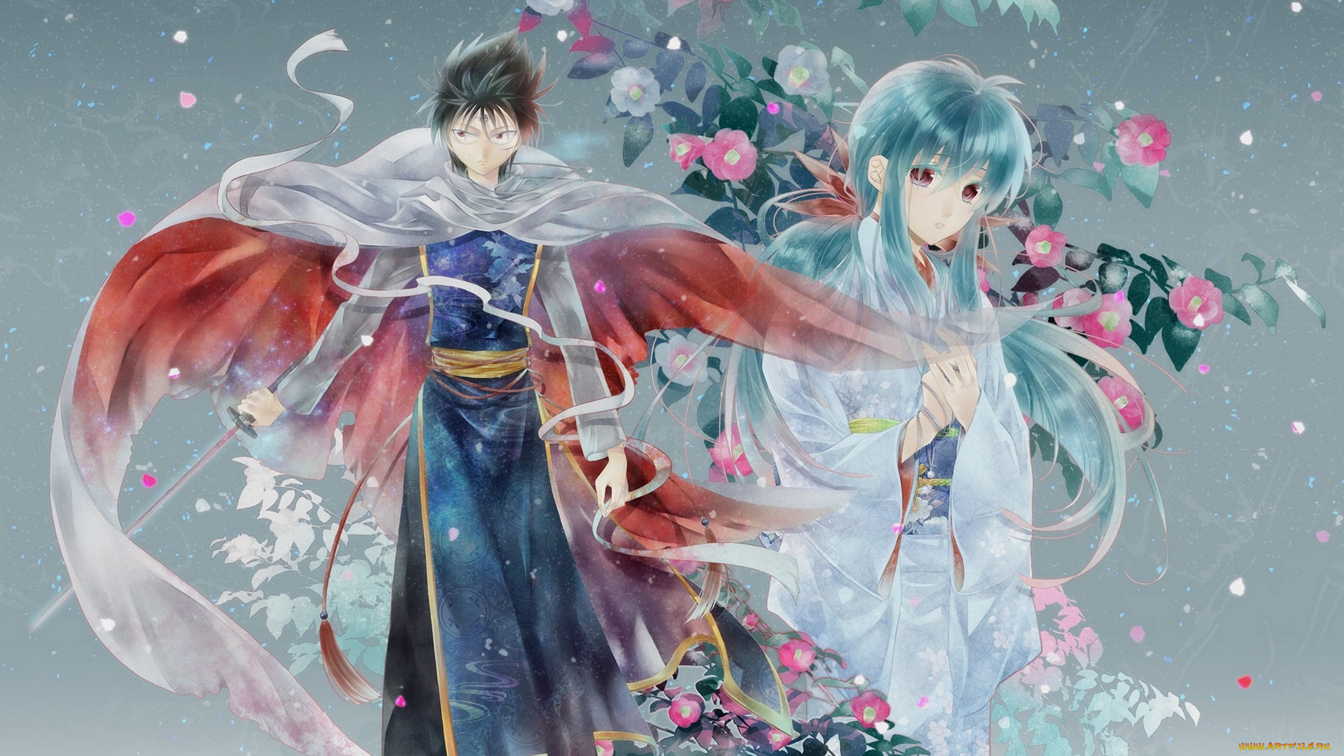 аниме, yu, yu, hakusho, девушка, парень