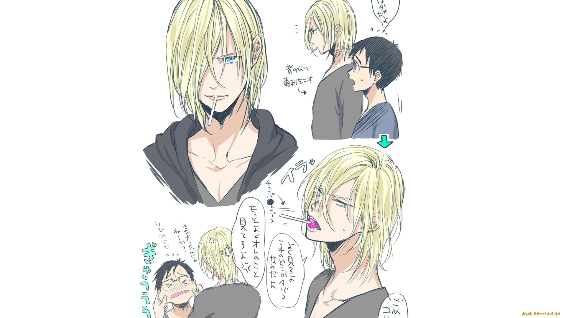 аниме, yuri, on, ice, парни, персонажи
