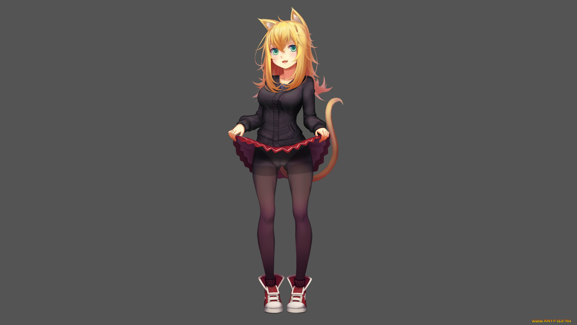 аниме, животные, , существа, кошечка