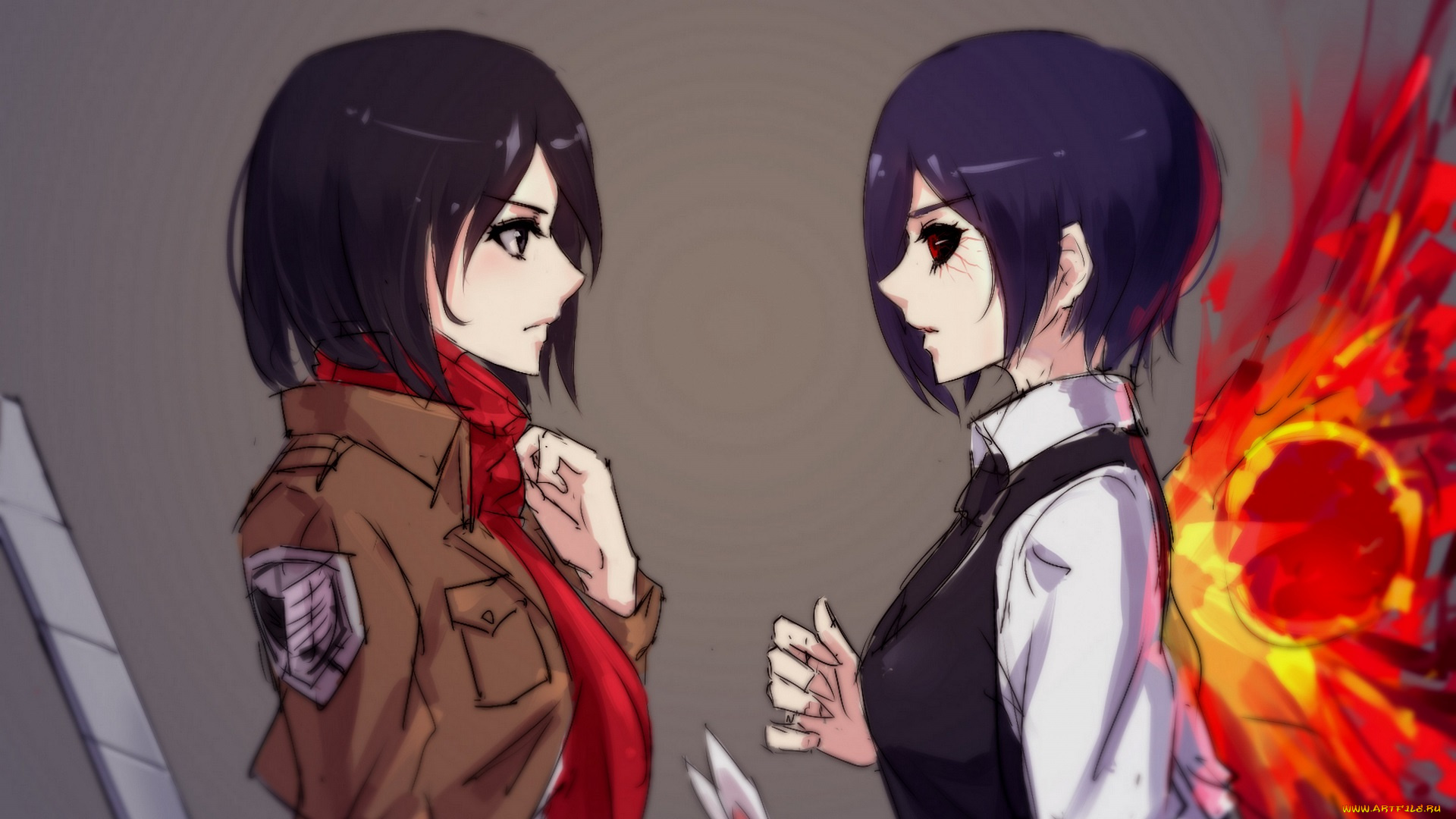 аниме, животные, , существа, тока, микаса