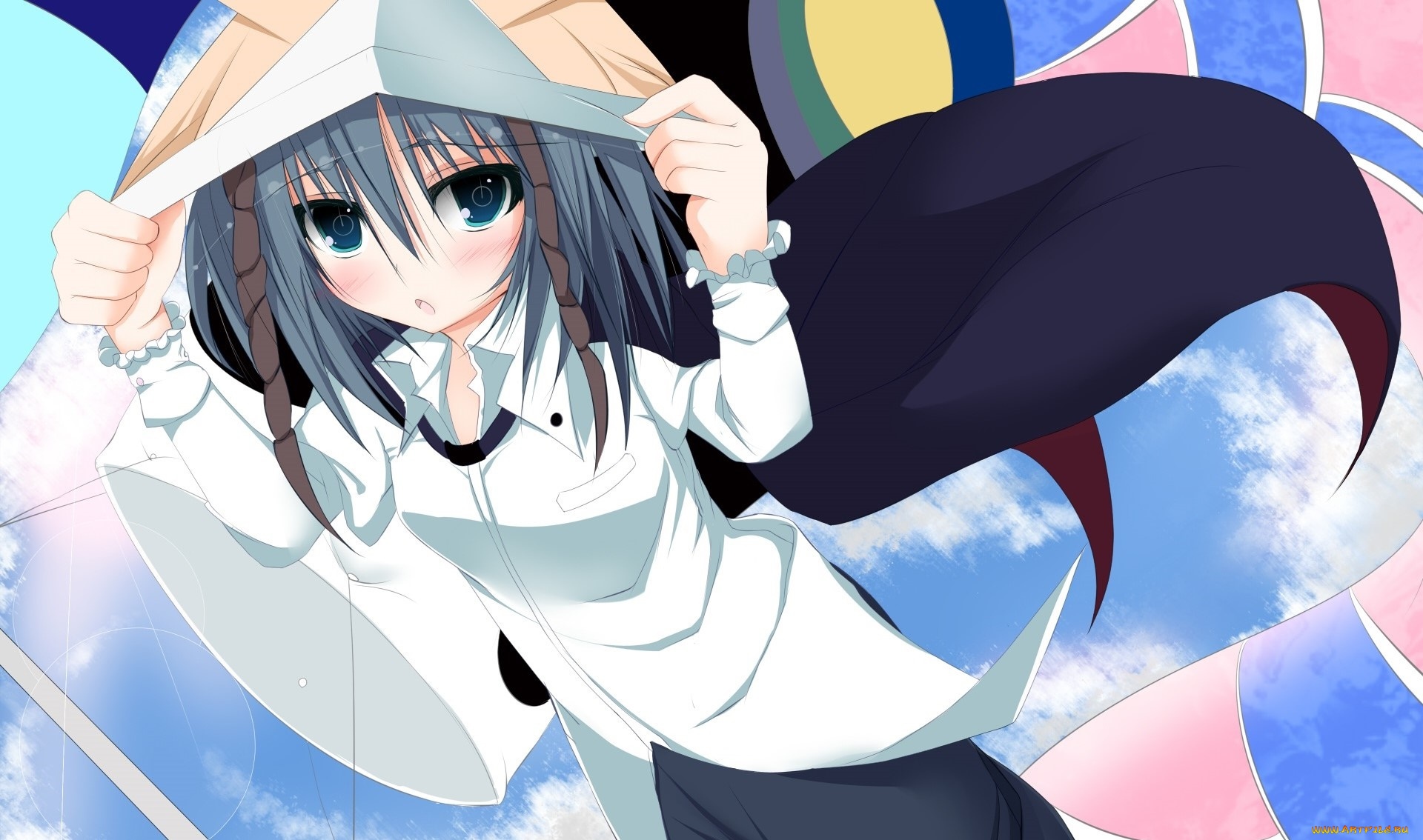 аниме, touhou, фон, взгляд, девушка