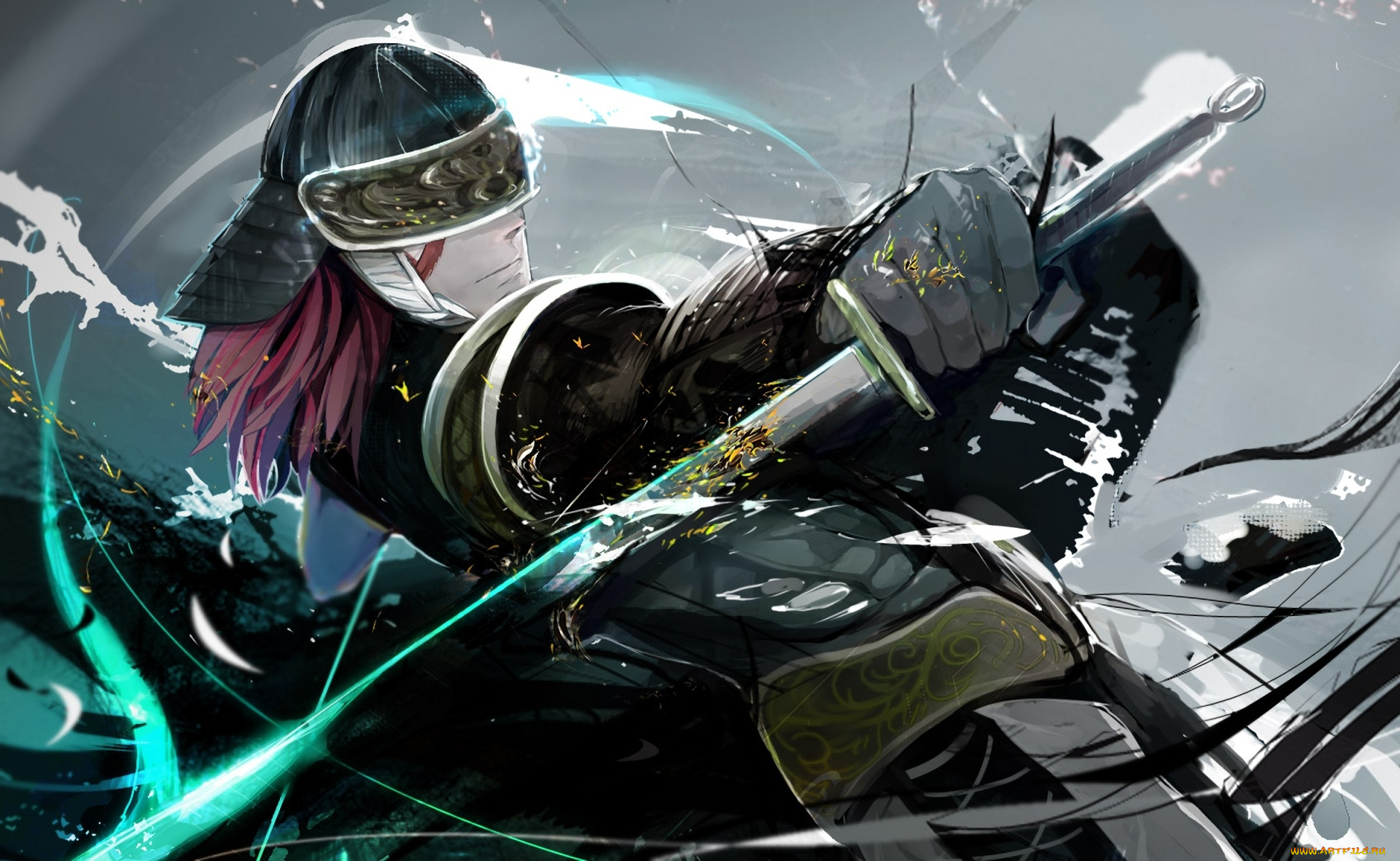 аниме, оружие, , техника, , технологии, рендеринг, самурай, мужчина, nezag, доспехи, арт, меч