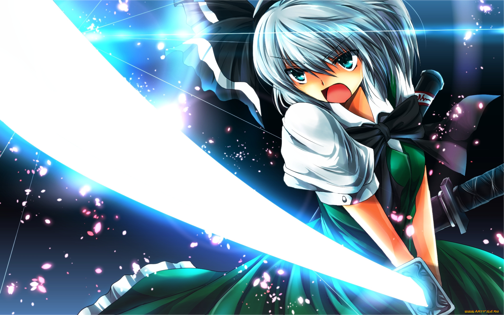 аниме, touhou, взгляд, фон, девушка