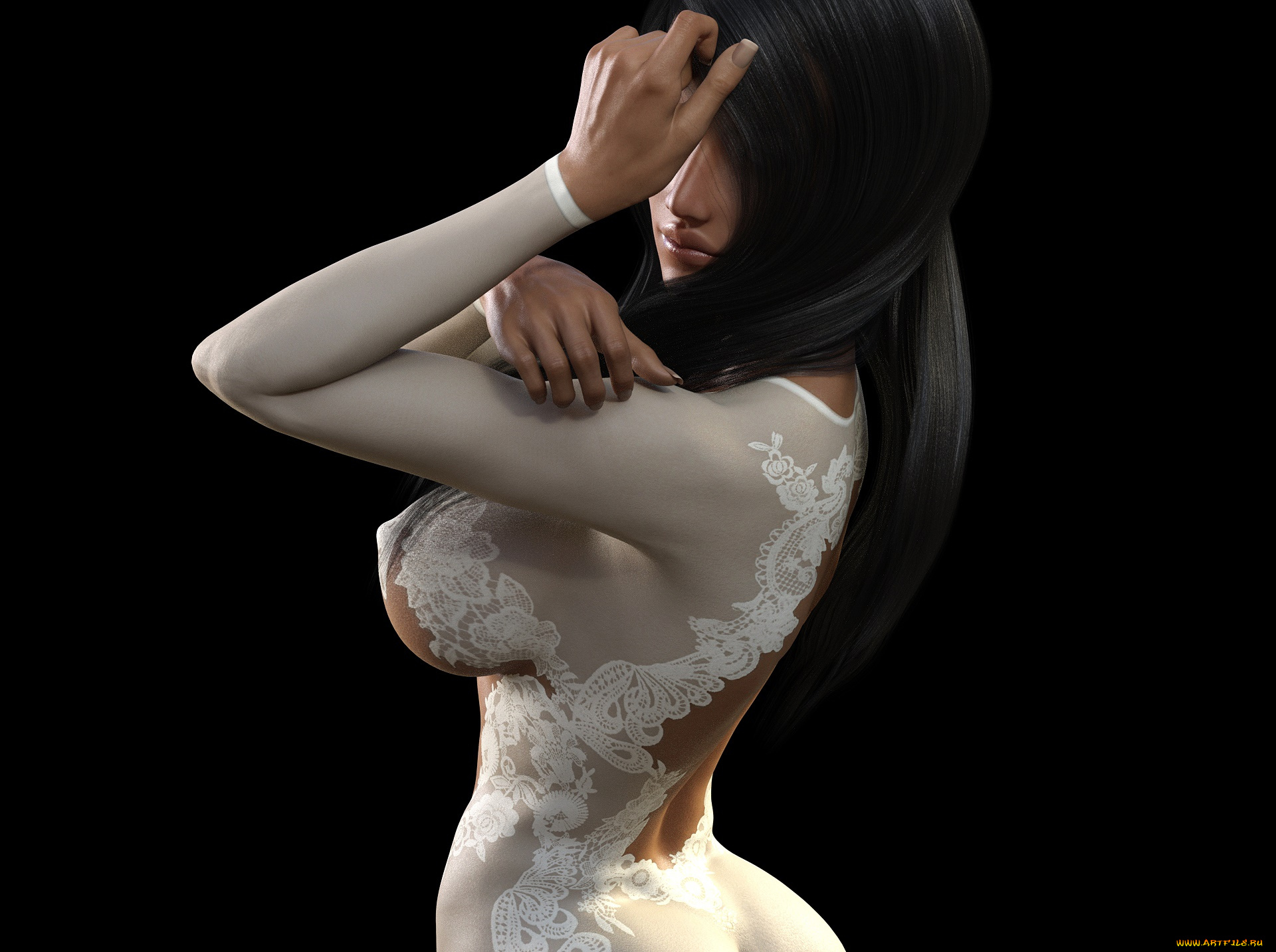 3д, графика, люди, , people, девушка, взгляд, фон