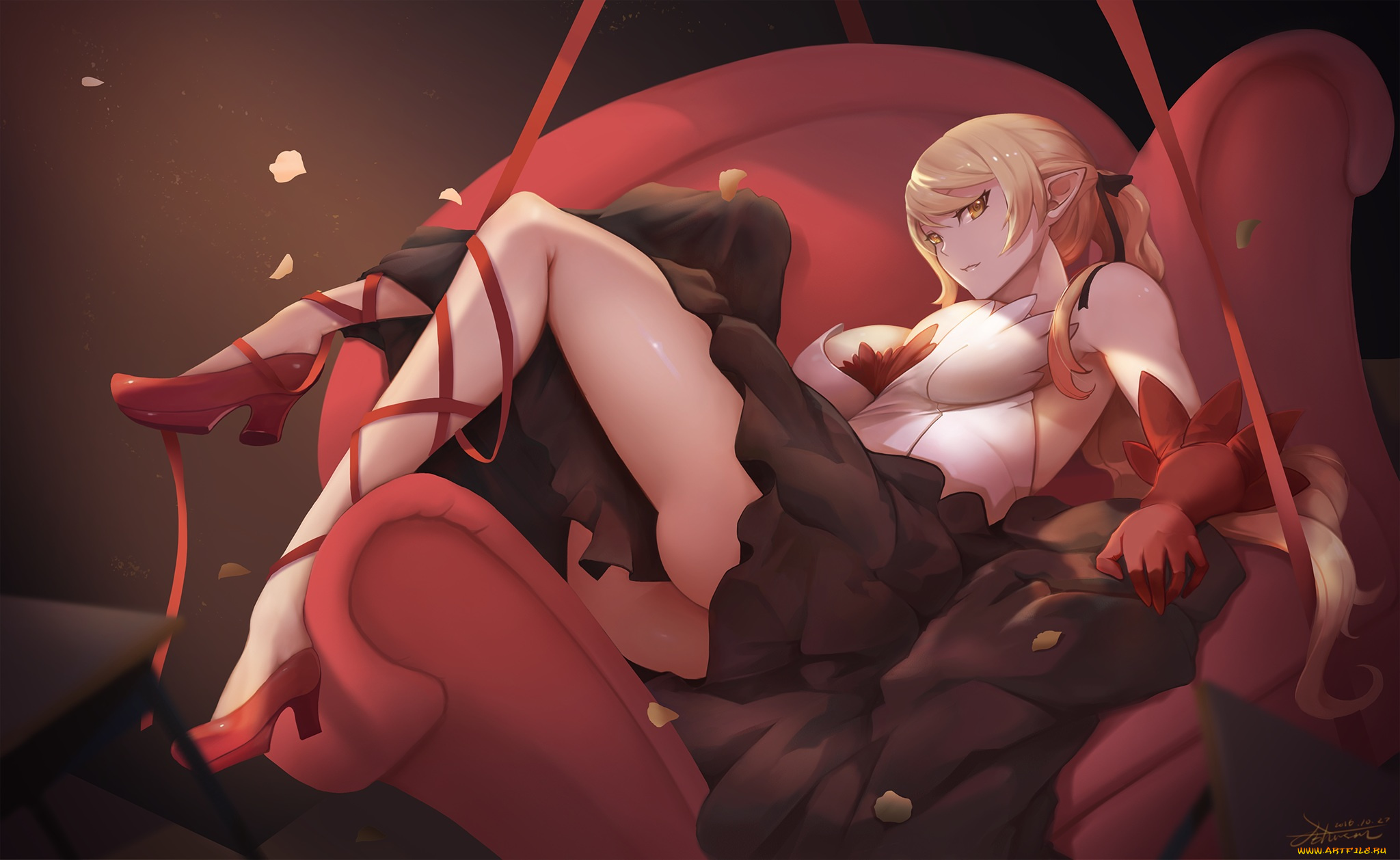 аниме, bakemonogatari, kissshot, acerolaorion, heartunderblade