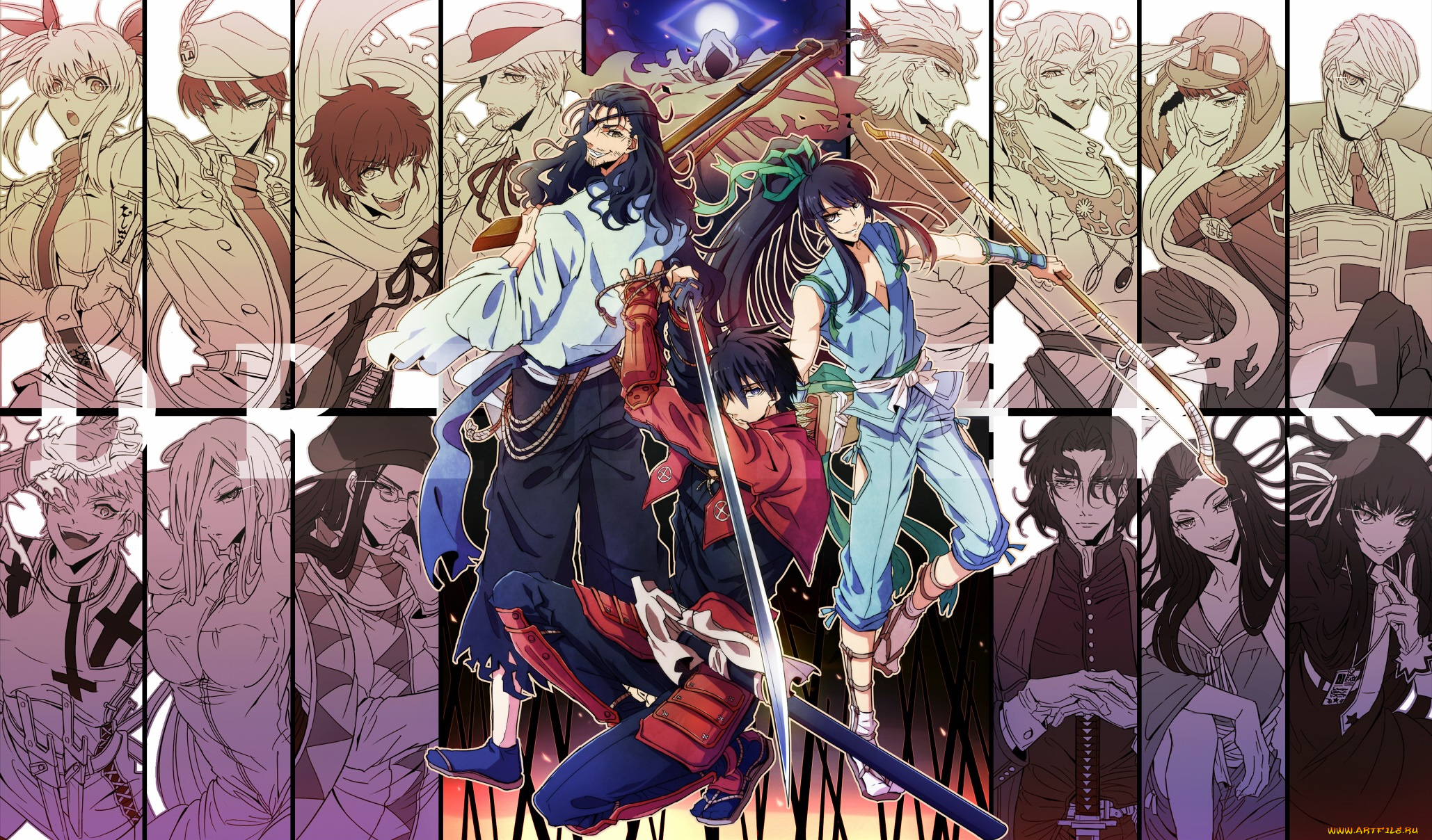 аниме, drifters, персонажи