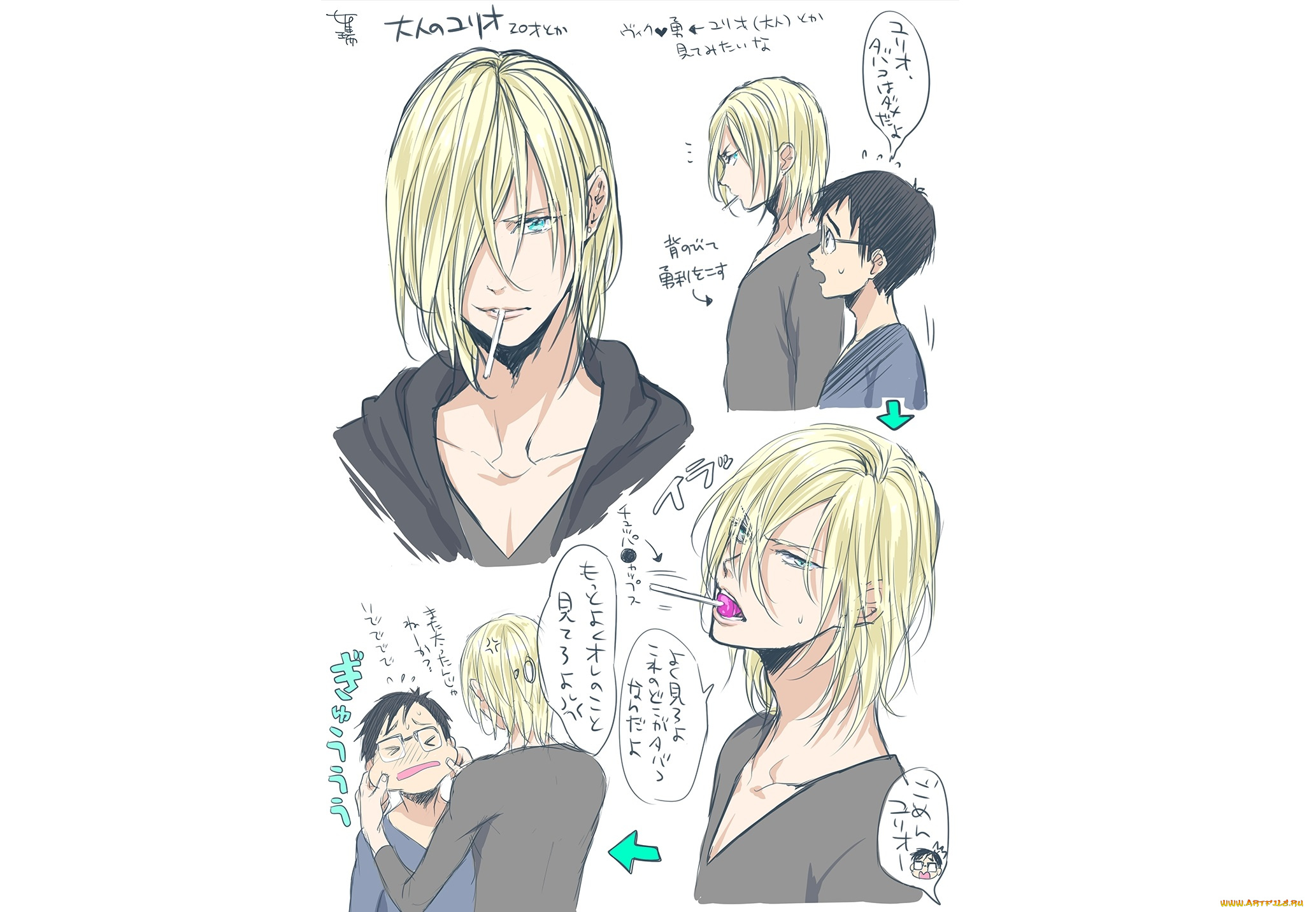 аниме, yuri, on, ice, парни, персонажи