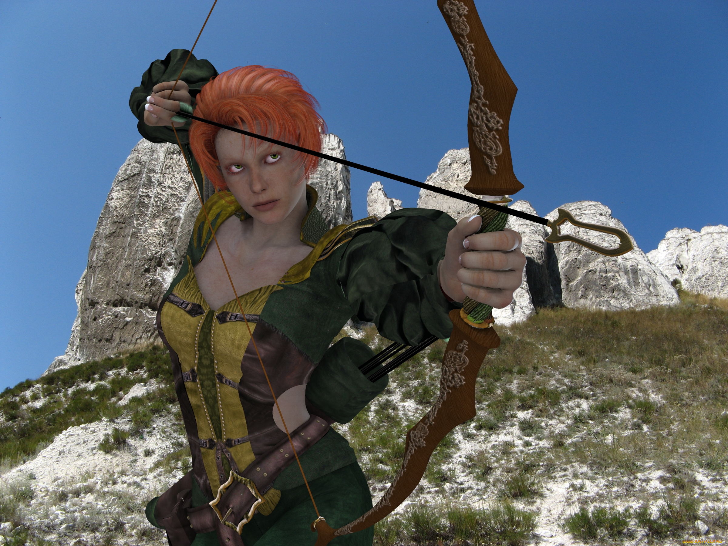 3д, графика, амазонки, , amazon, фон, взгляд, девушка