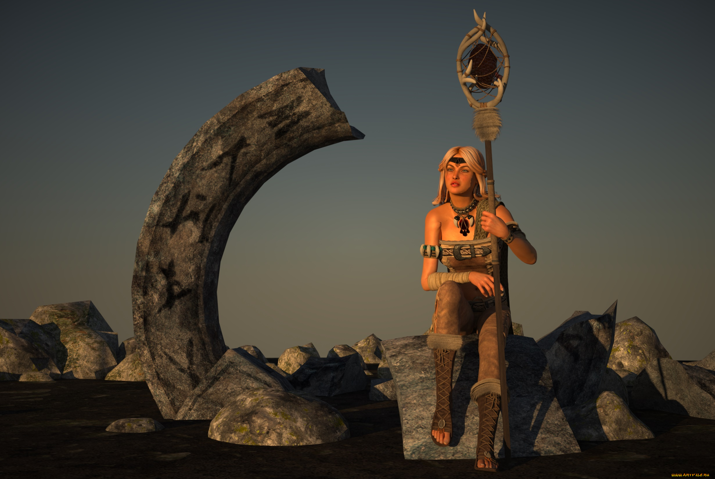 3д, графика, амазонки, , amazon, фон, взгляд, девушка