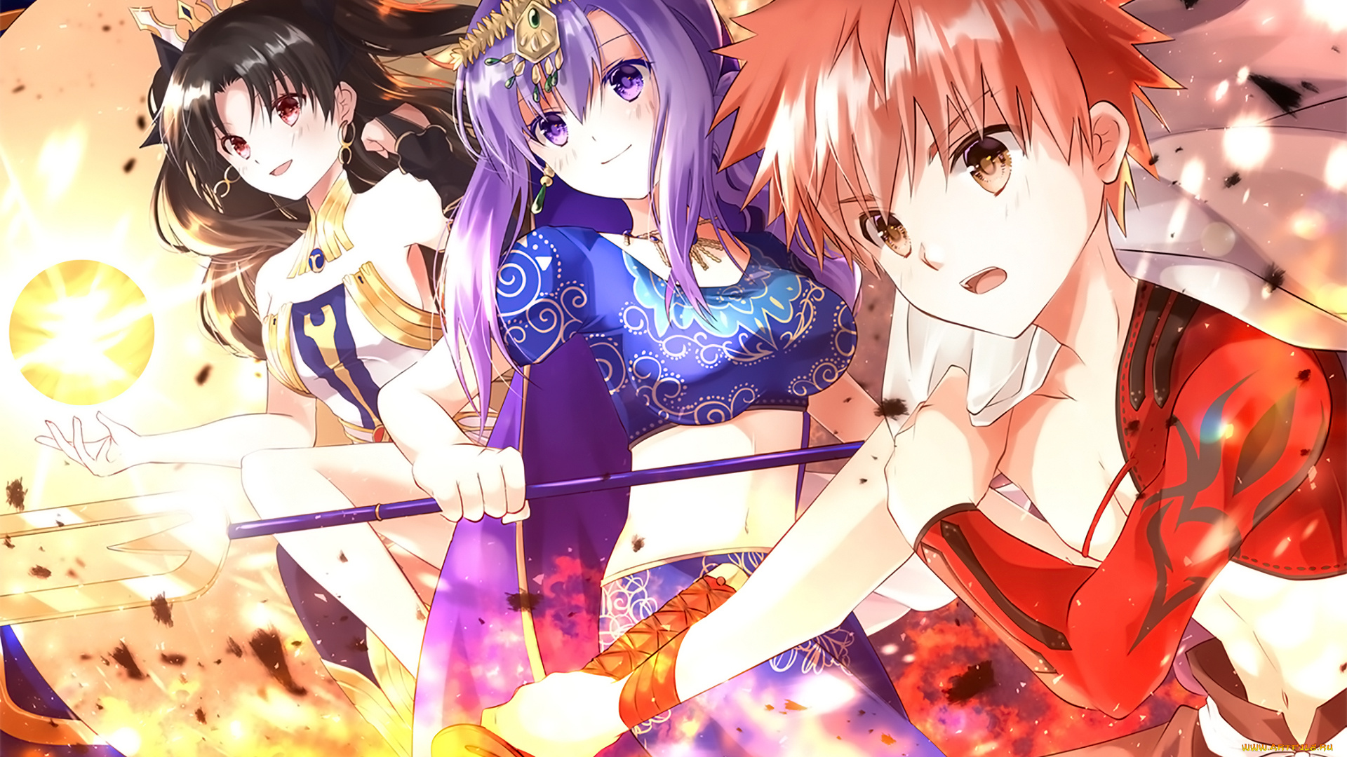 аниме, fate, stay, night, фон, взгляд, девушка