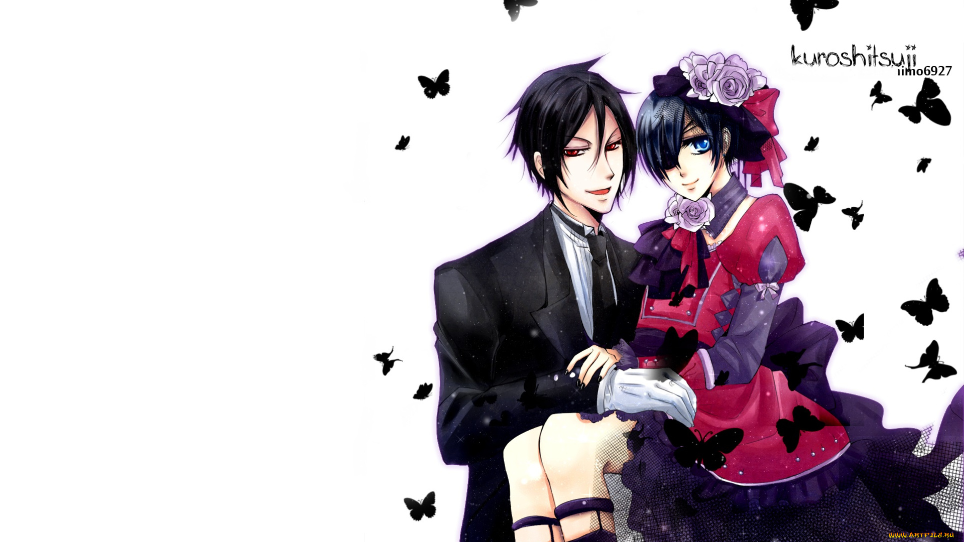 аниме, kuroshitsuji, сиэль, себастьян