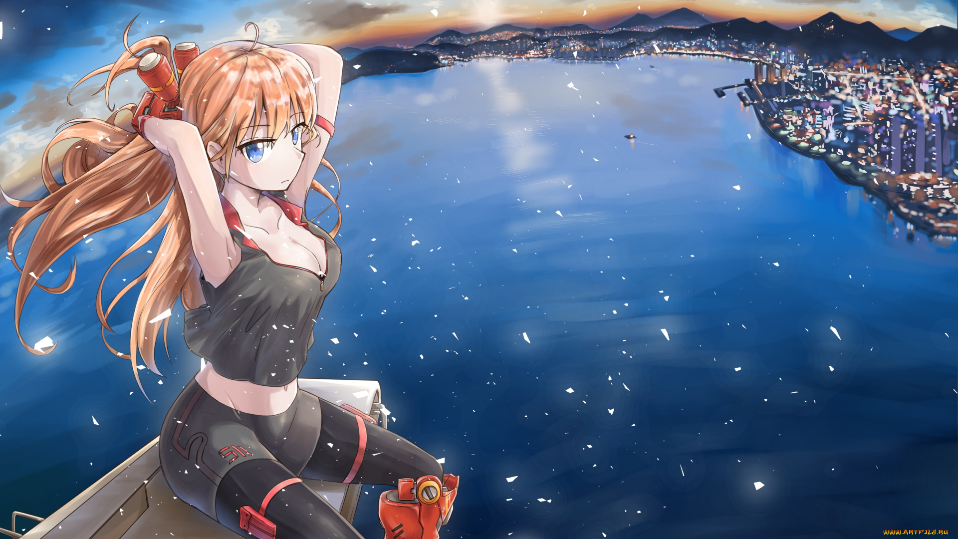 аниме, пейзажи, , природа, девушка