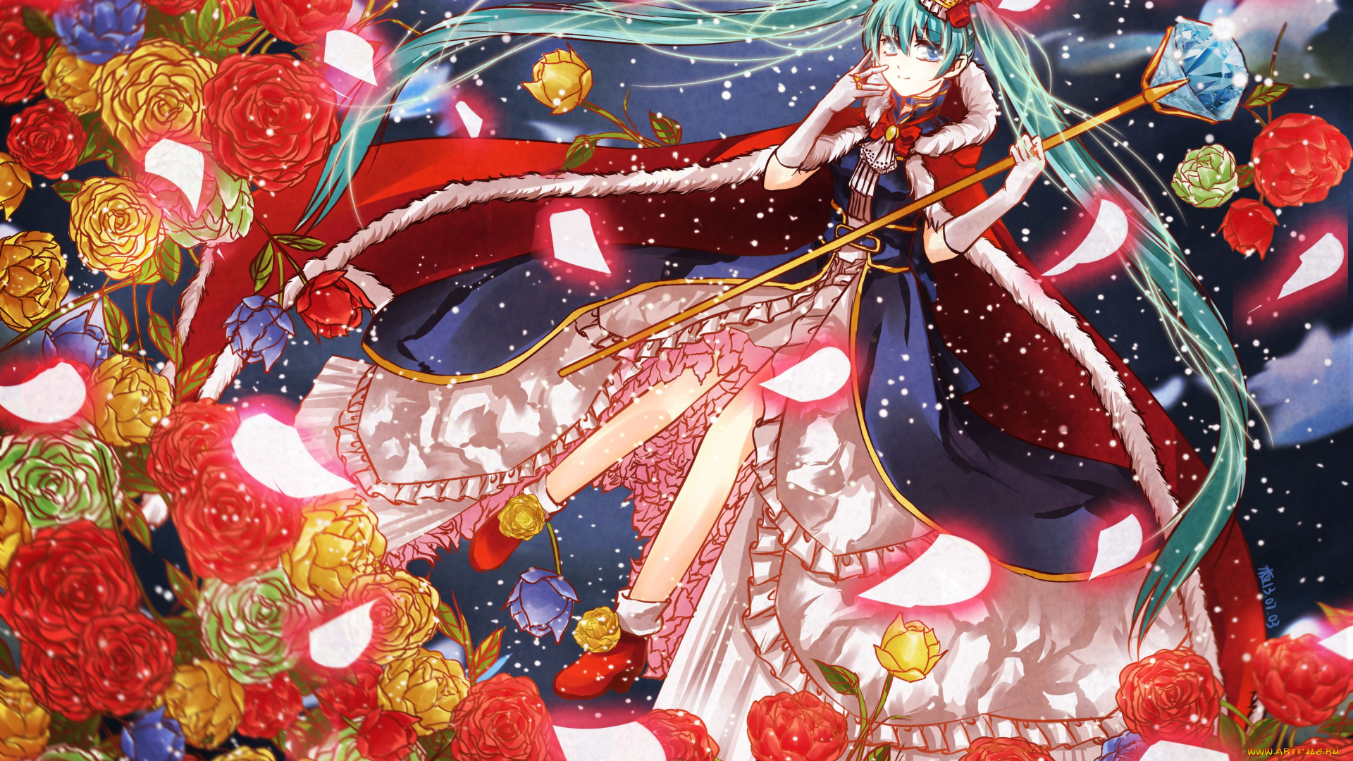 аниме, vocaloid, девушка