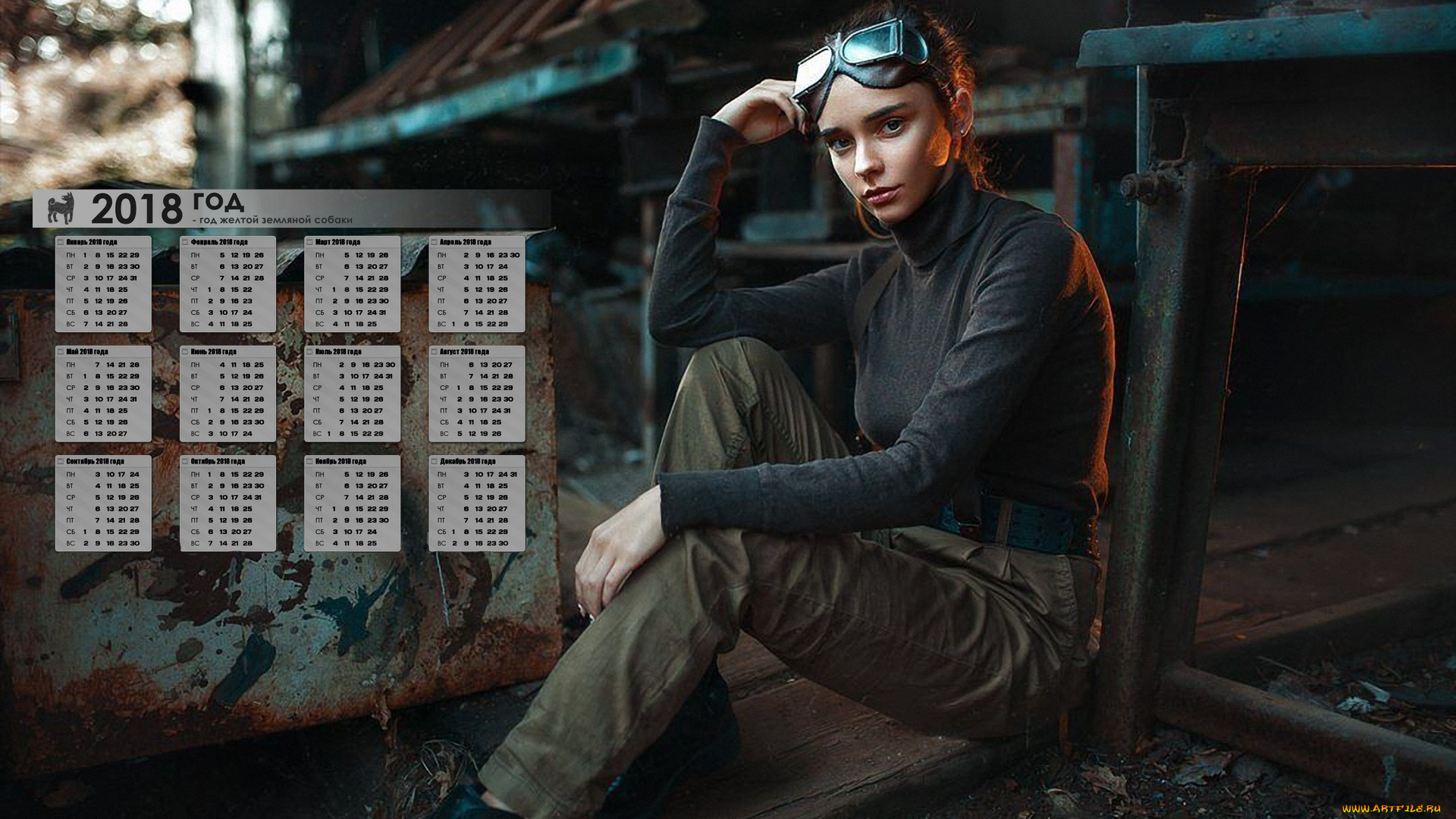 календари, девушки, очки, взгляд, 2018