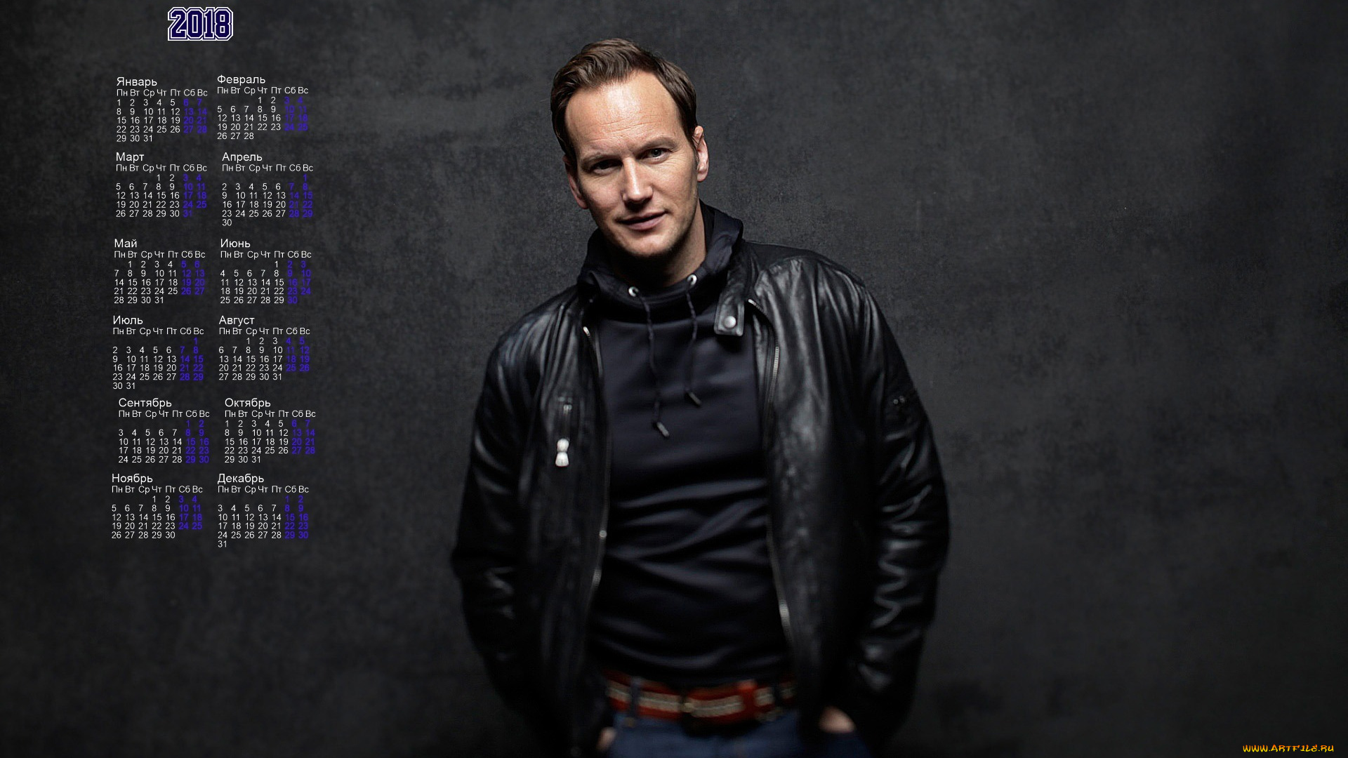 patrik, uilson, календари, знаменитости, взгляд, актер, мужчина, 2018