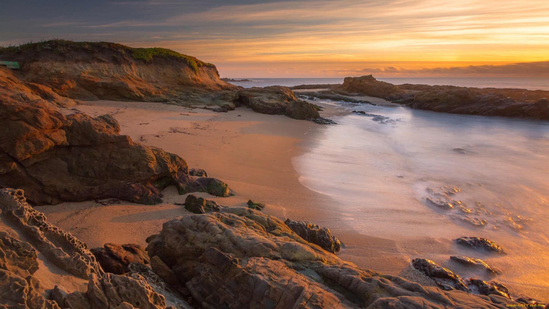 природа, побережье, простор