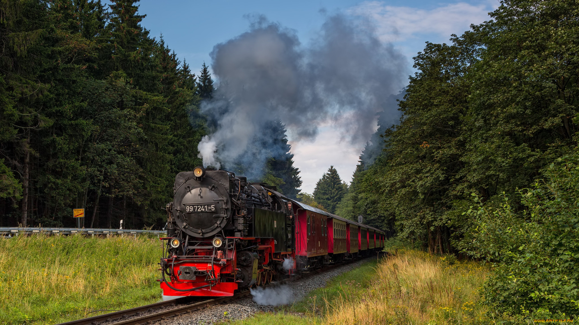 техника, паровозы, локомотив, состав