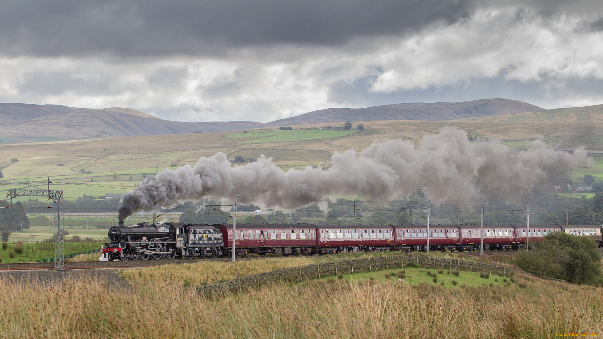 техника, паровозы, локомотив, состав