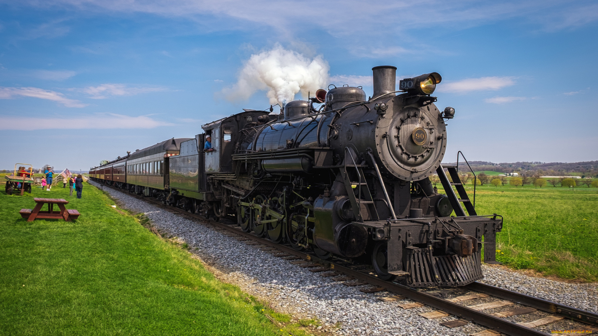 техника, паровозы, состав, локомотив