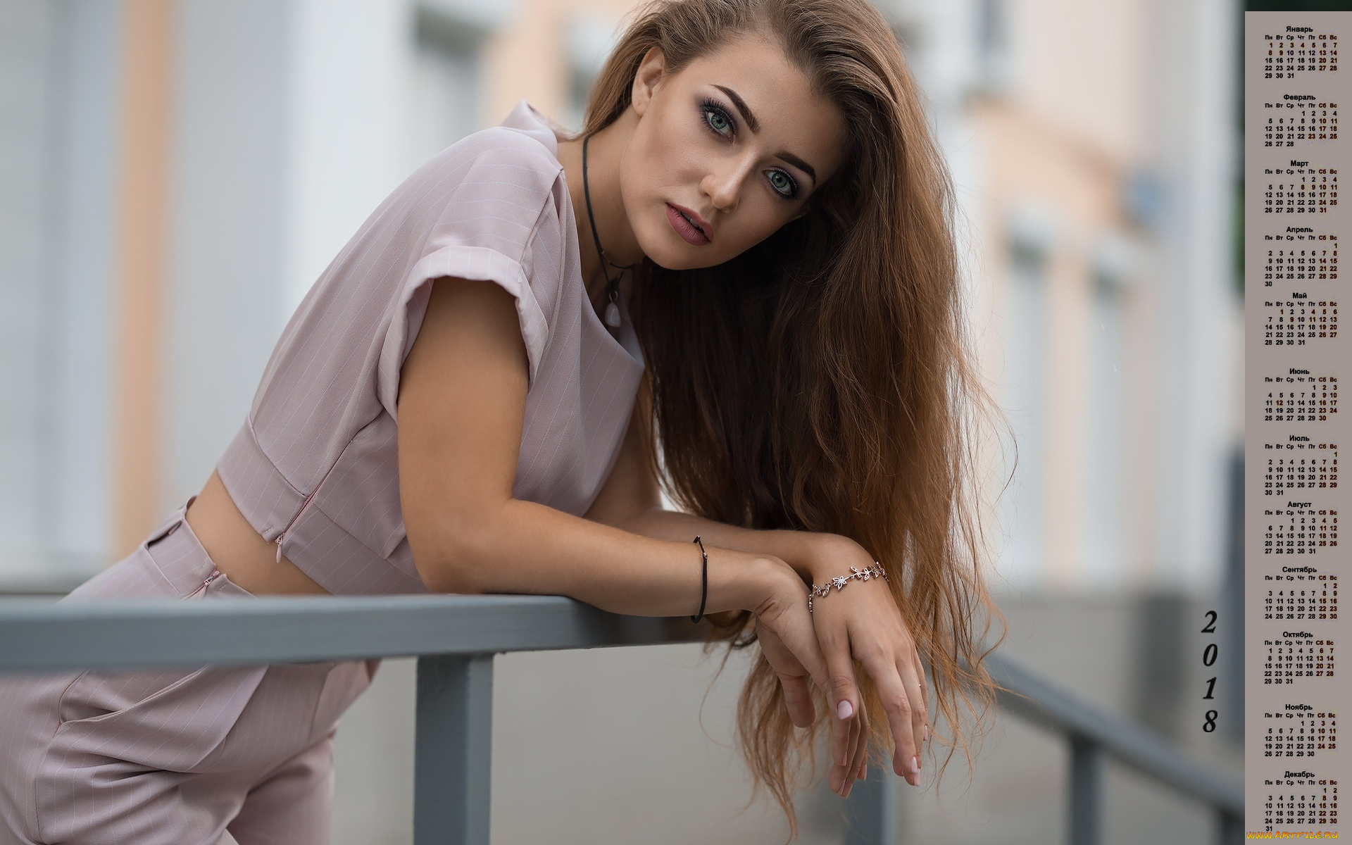 календари, девушки, 2018, взгляд, украшения, макияж