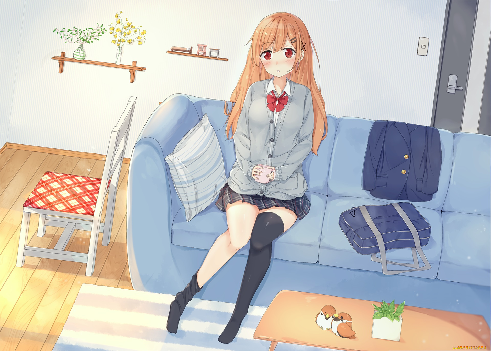 аниме, unknown, , другое, , фон, взгляд, девушка