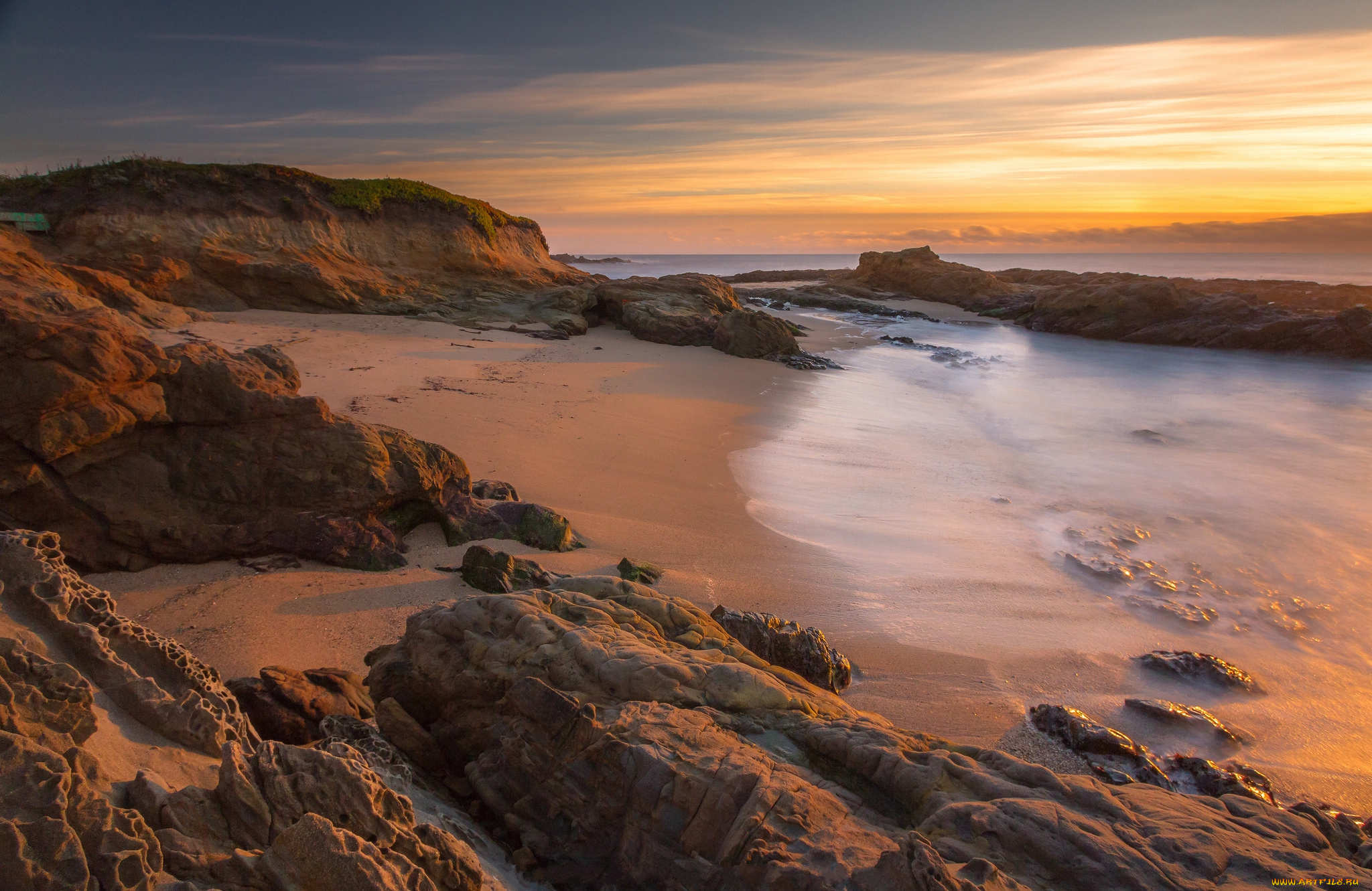 природа, побережье, простор