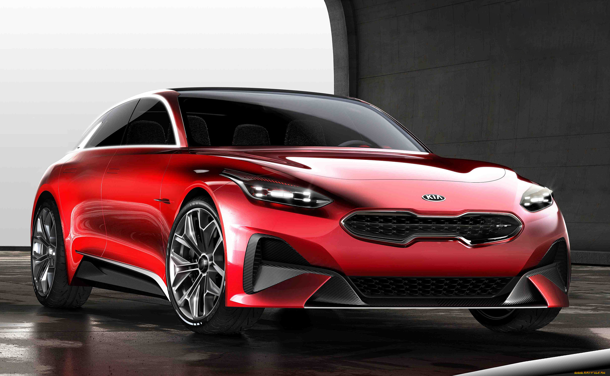 kia, proceed, concept, 2017, автомобили, kia, красный, 2017, concept, proceed