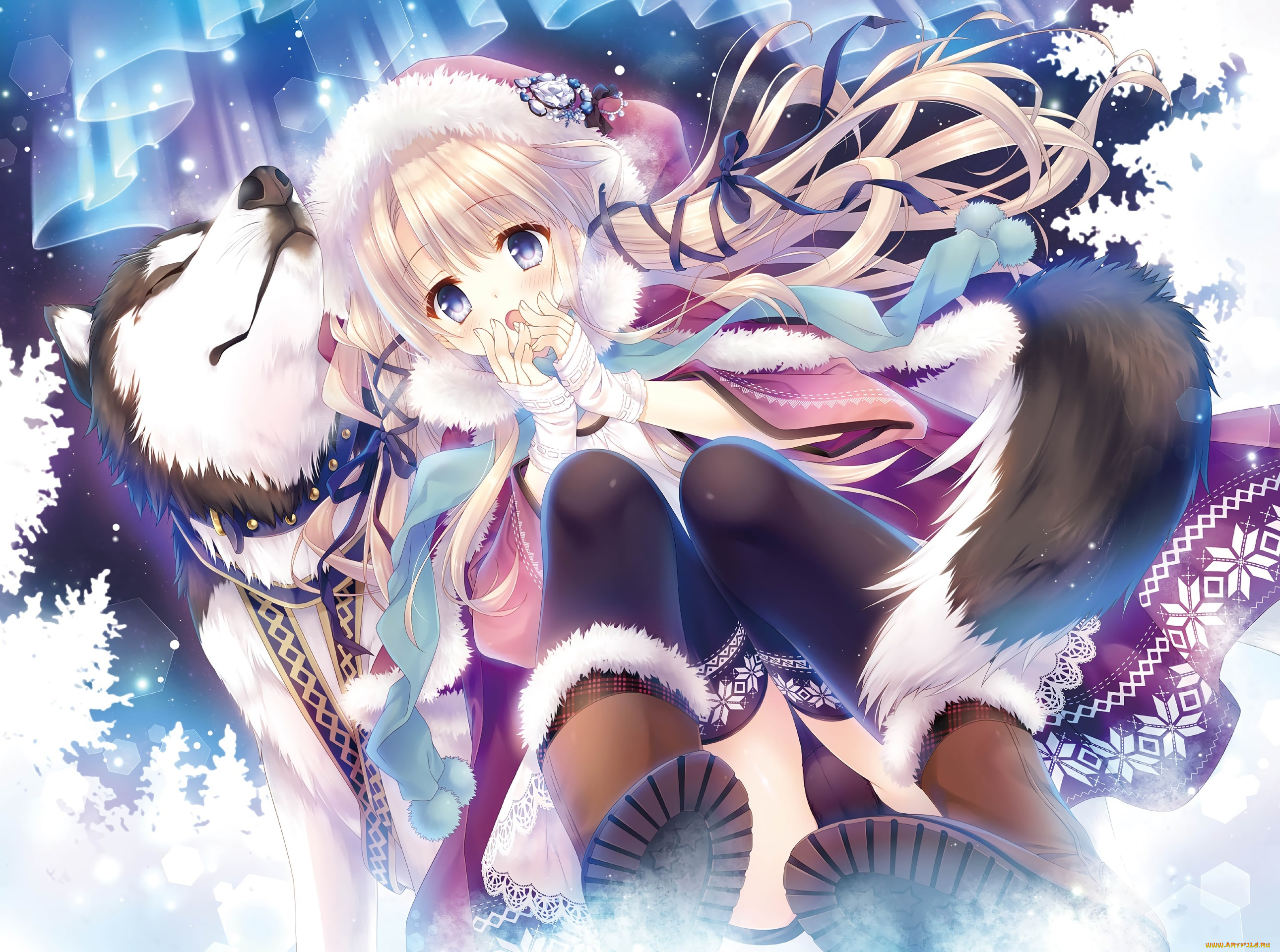 аниме, животные, , существа, девушка