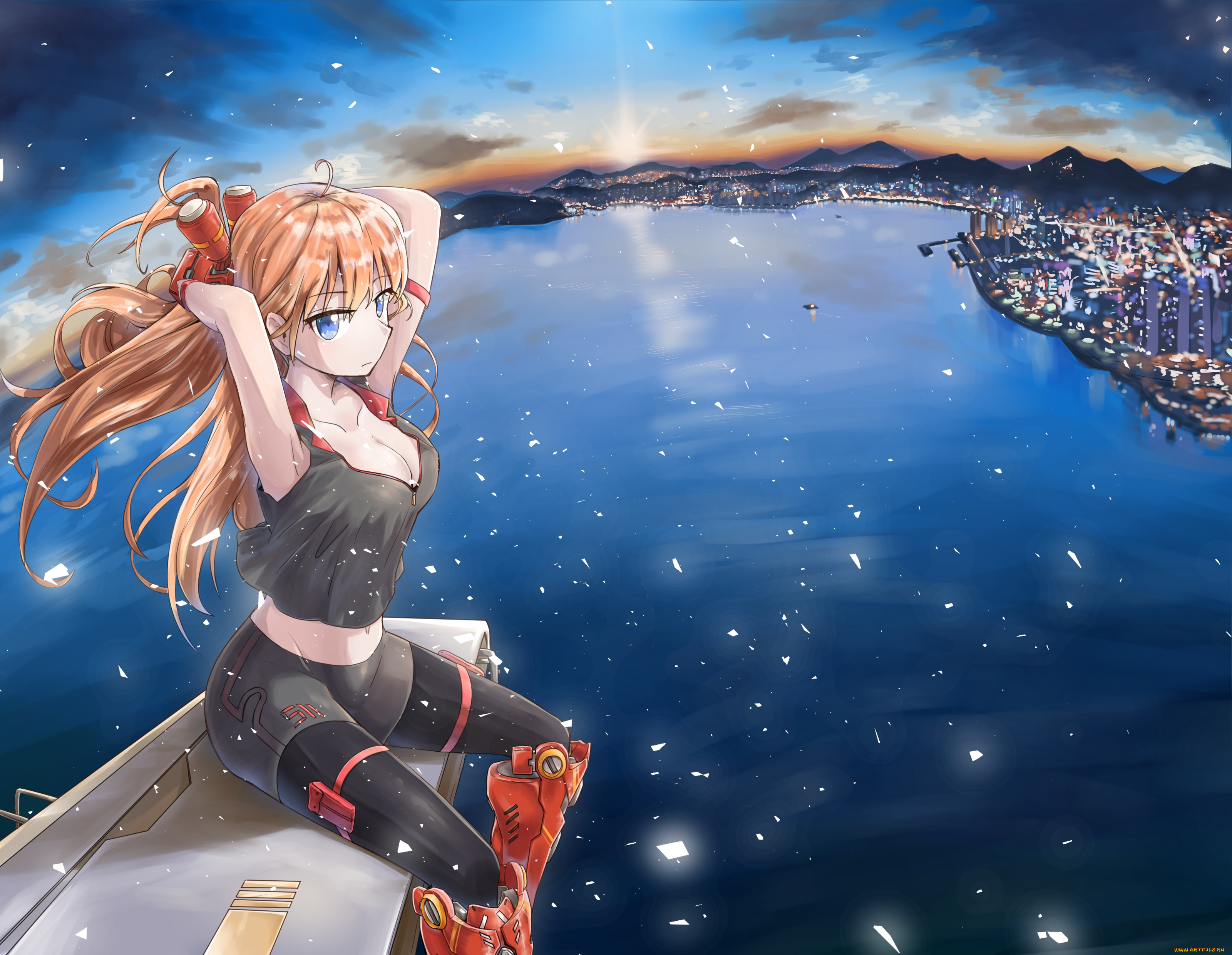 аниме, пейзажи, , природа, девушка