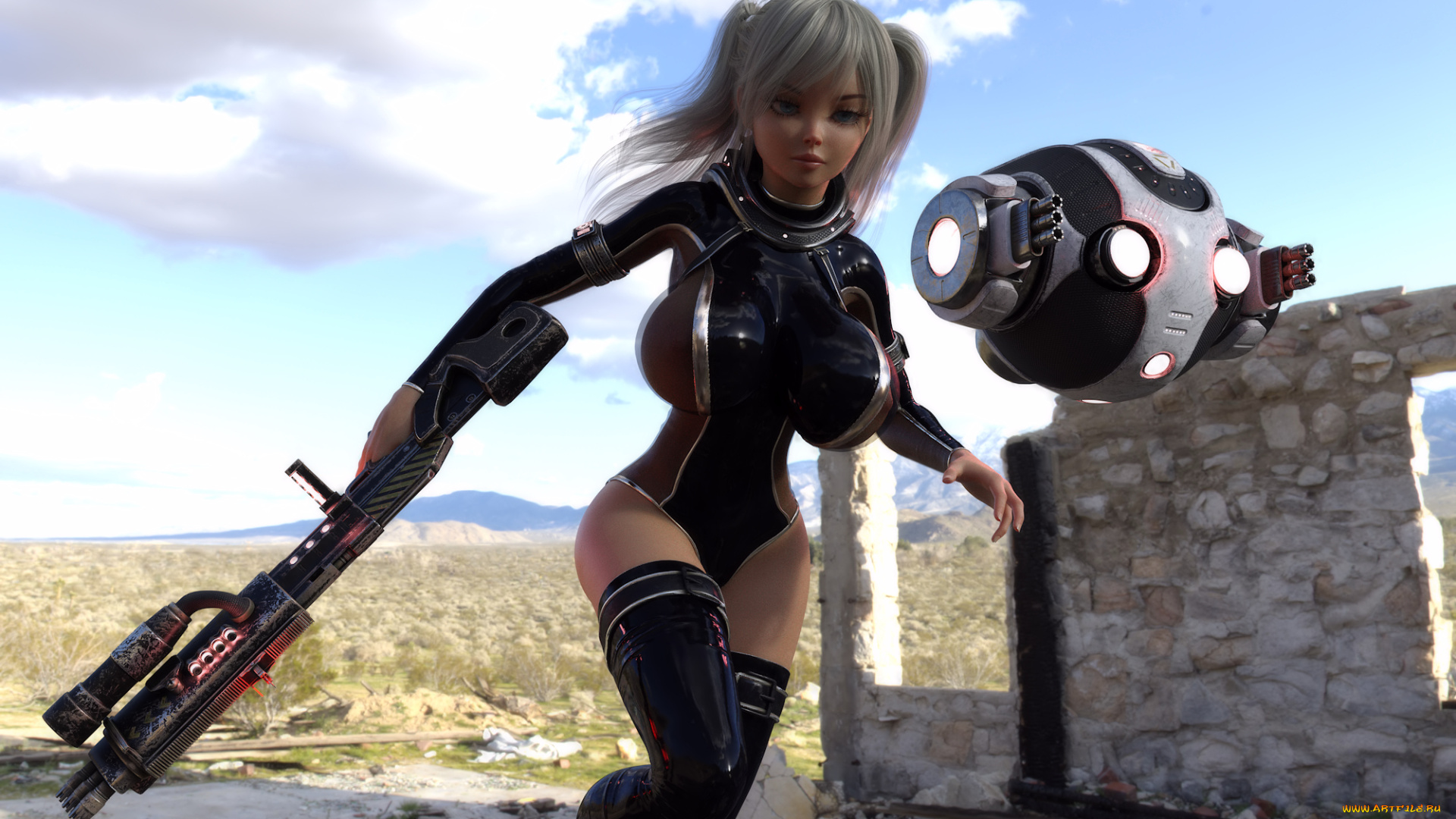 3д, графика, фантазия, , fantasy, фон, взгляд, девушка