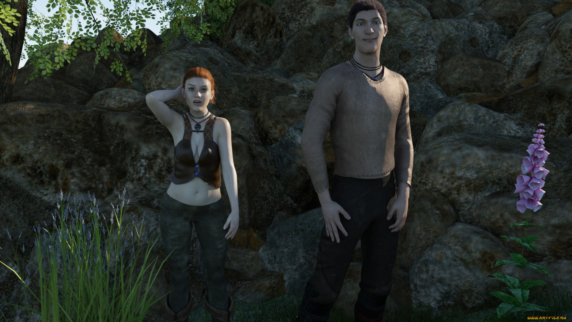 3д, графика, фантазия, , fantasy, фон, взгляд, девушка