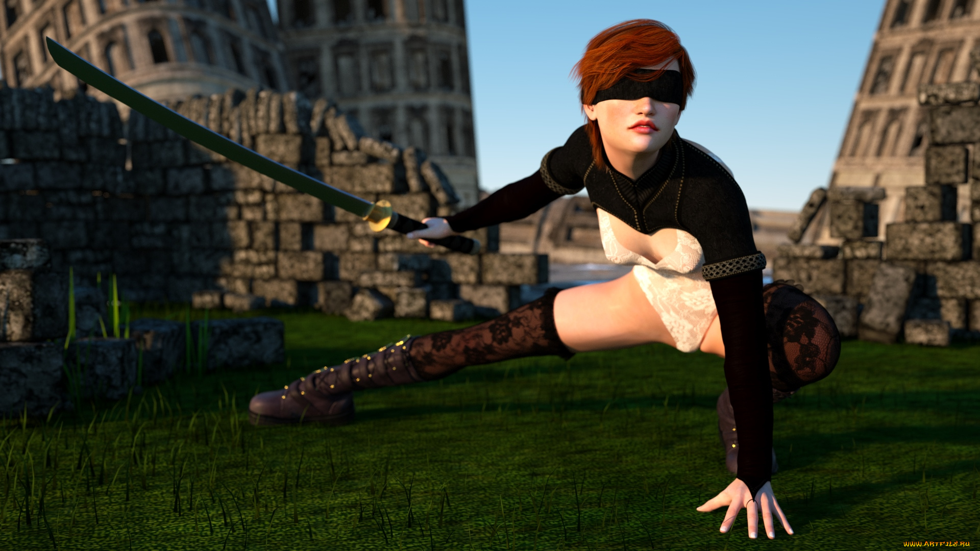 3д, графика, фантазия, , fantasy, фон, взгляд, девушка