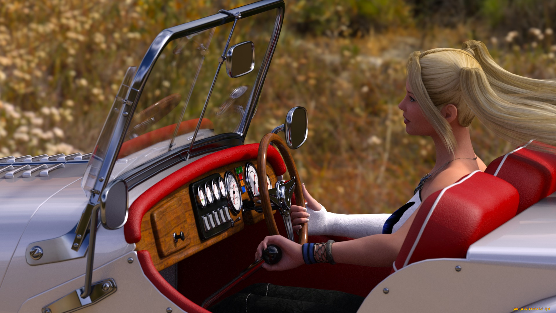 3д, графика, люди-авто, мото, , people-, car, , , moto, автомобиль, фон, девушка, взгляд