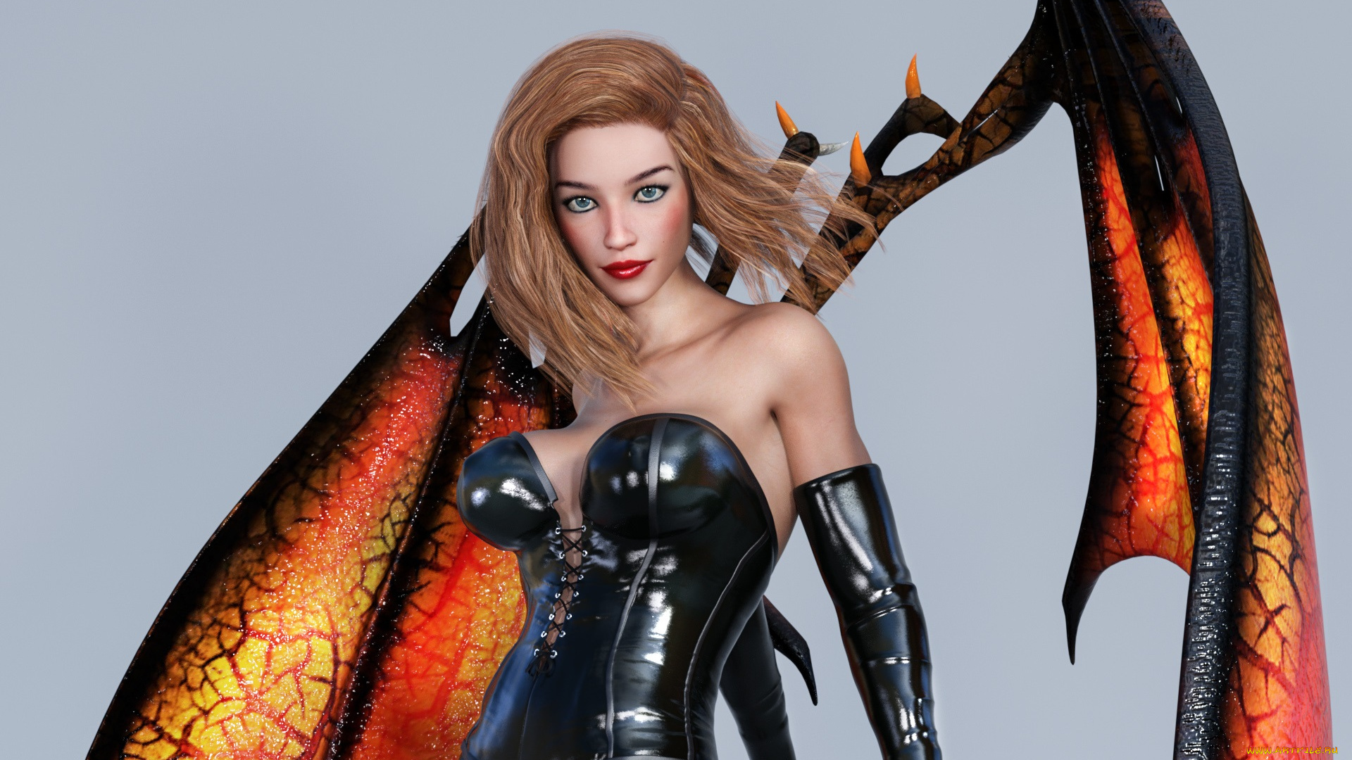 3д, графика, существа, , creatures, фон, взгляд, девушка