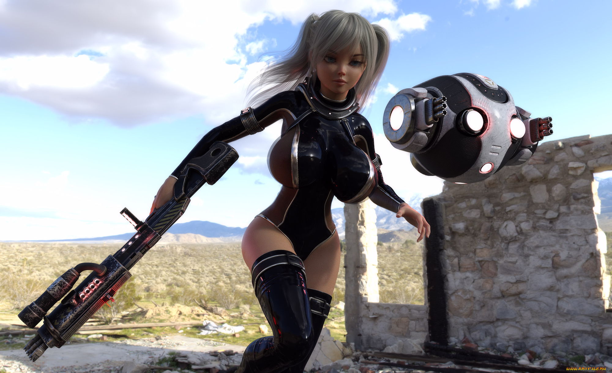 3д, графика, фантазия, , fantasy, фон, взгляд, девушка