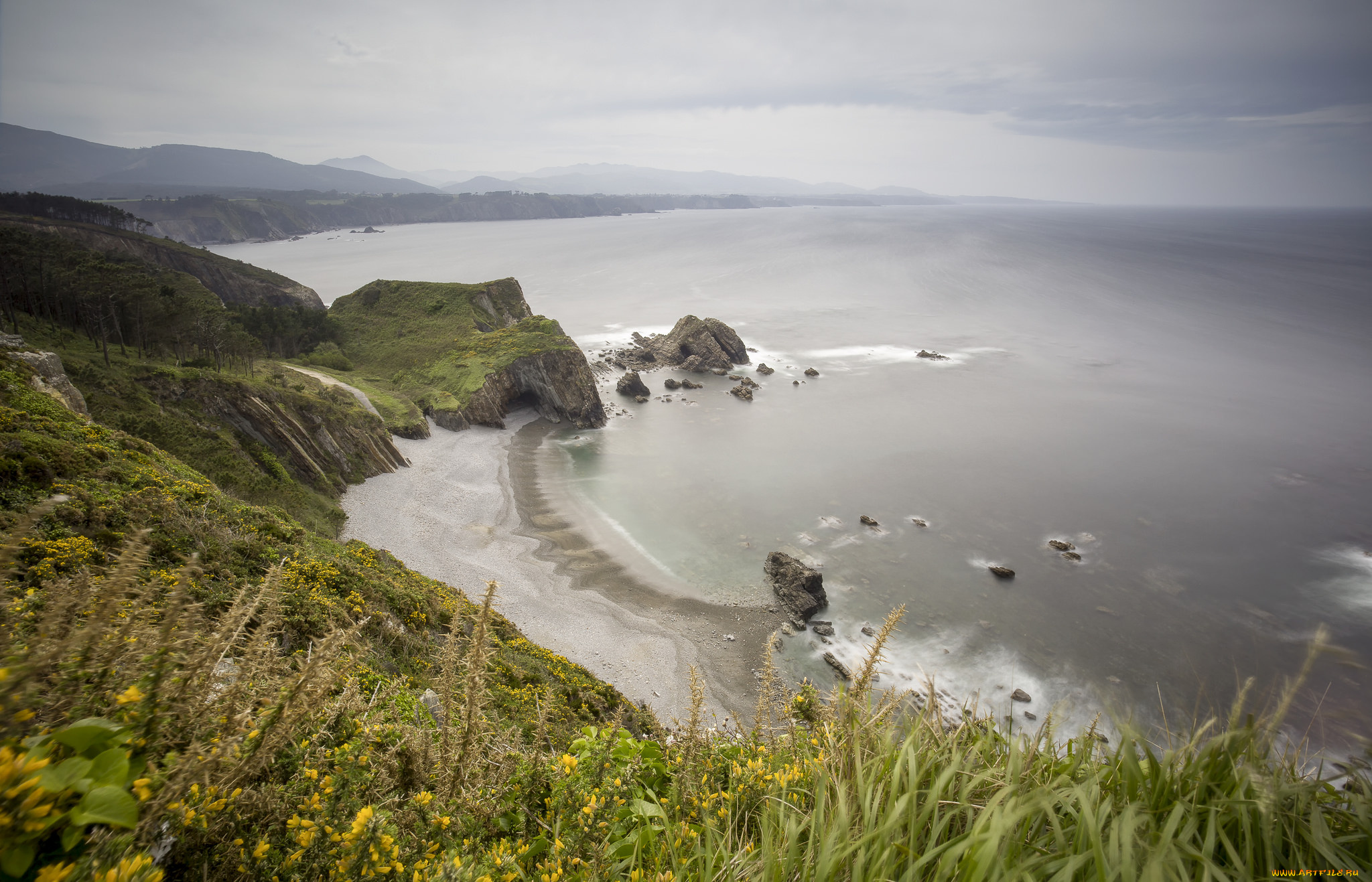 природа, побережье, простор