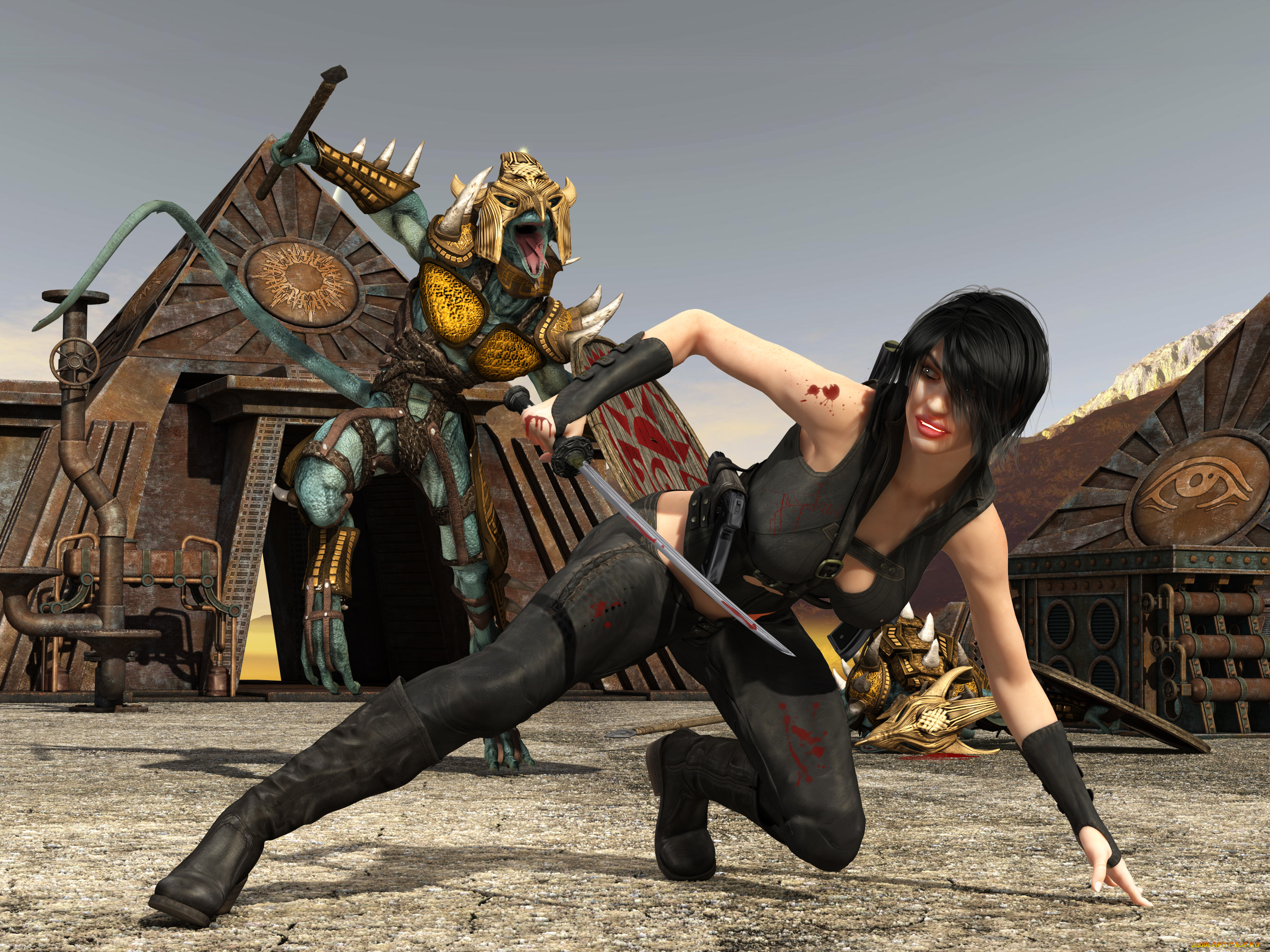 3д, графика, фантазия, , fantasy, фон, взгляд, девушка